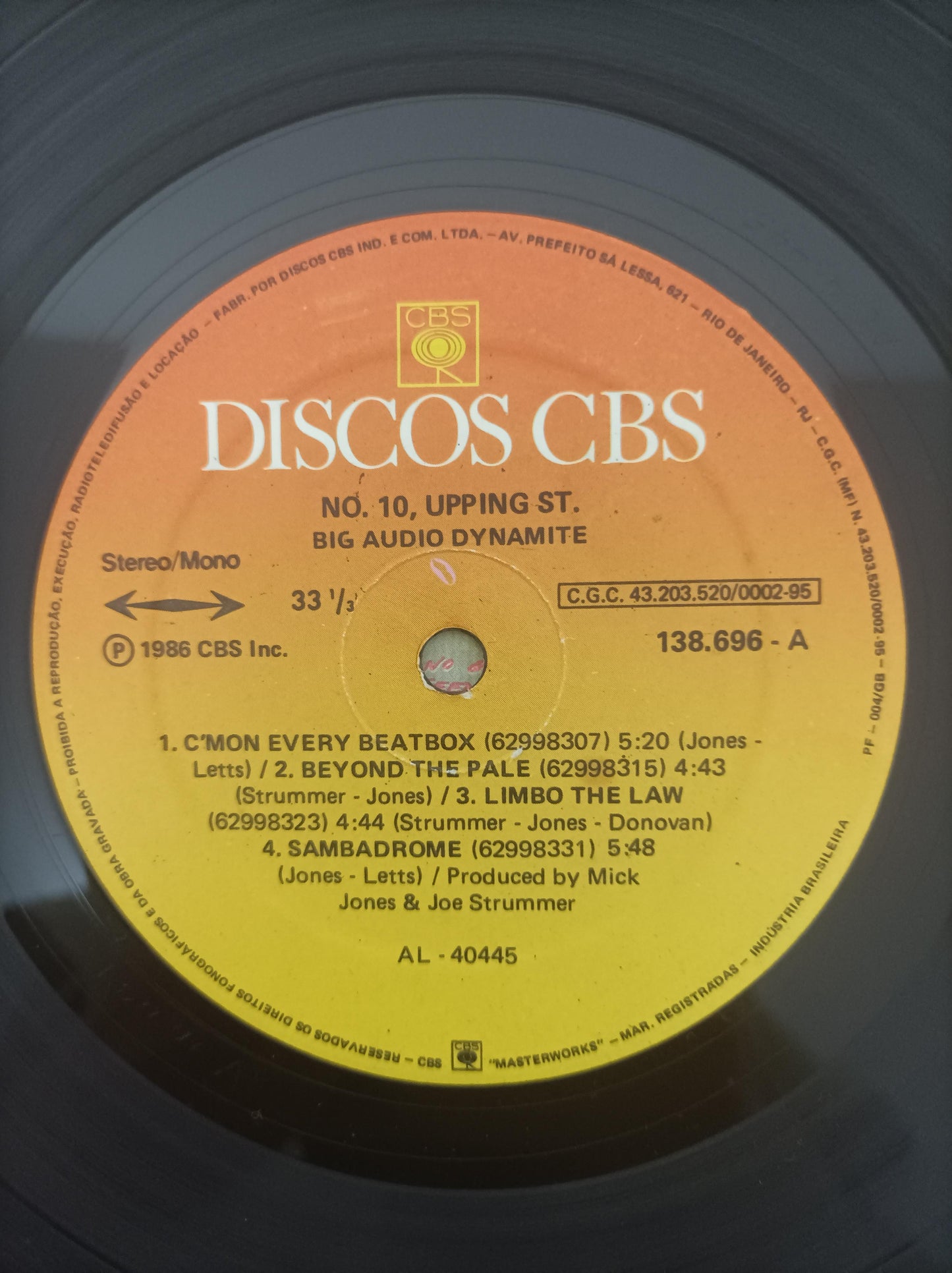 Disco Vinil No 10 Upping St Big Audio Dynamite Com Encarte A