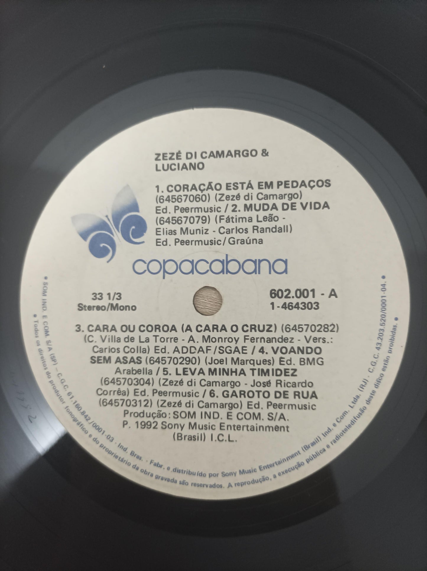 Lp Vinil Zezé Di Camargo & Luciano 1992