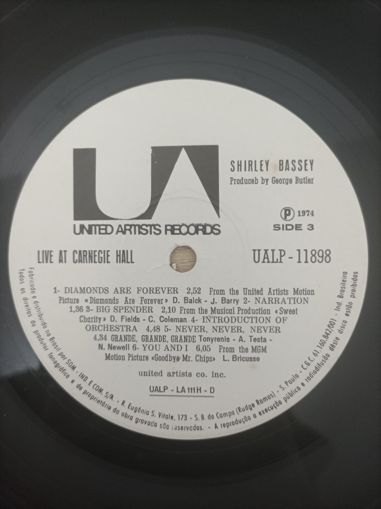 Lp Vinil Shirley Bassey Live At Carnegie Hall Duplo