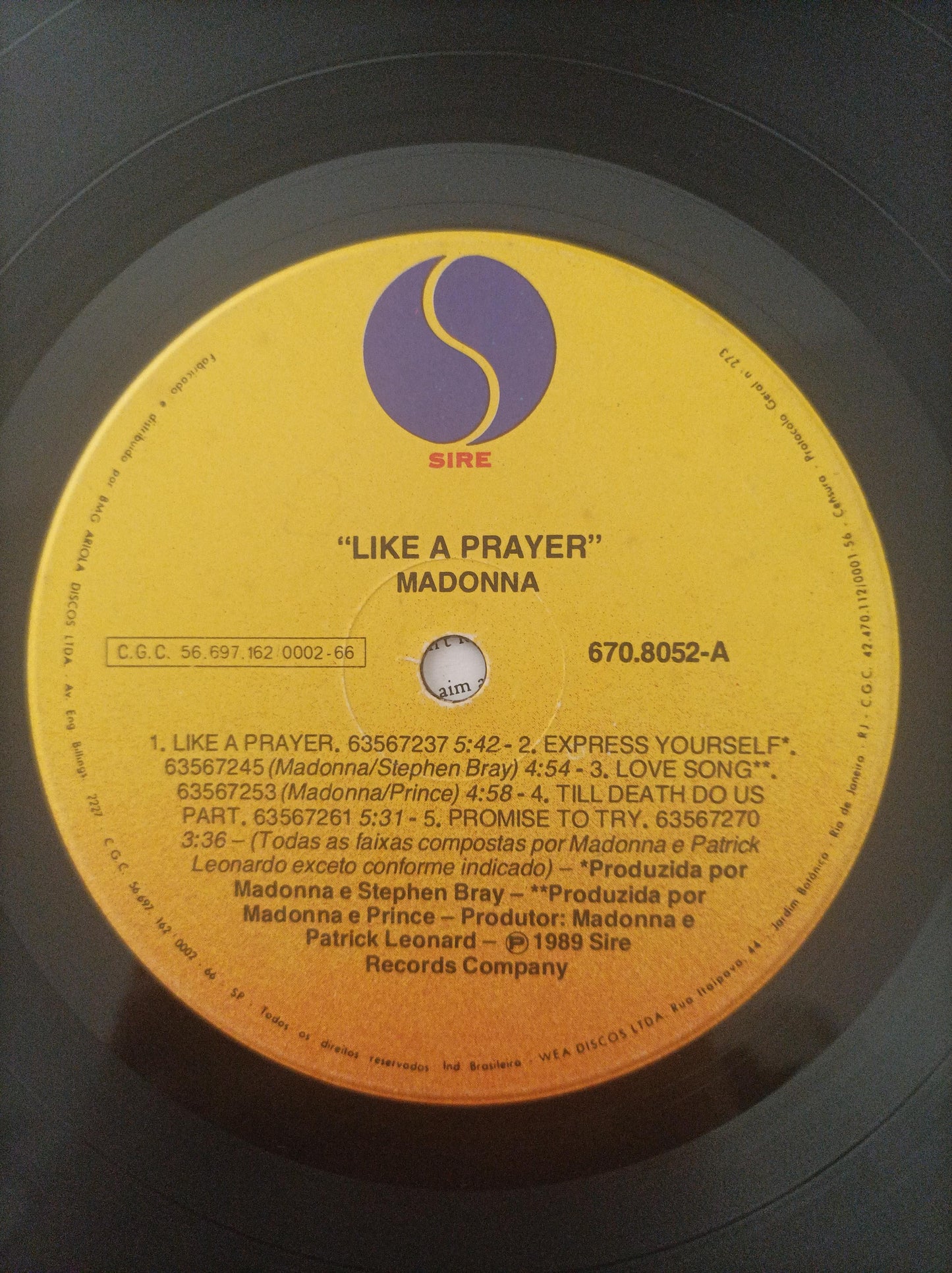 Lp Vinil Madonna Like A Prayer Com Encarte