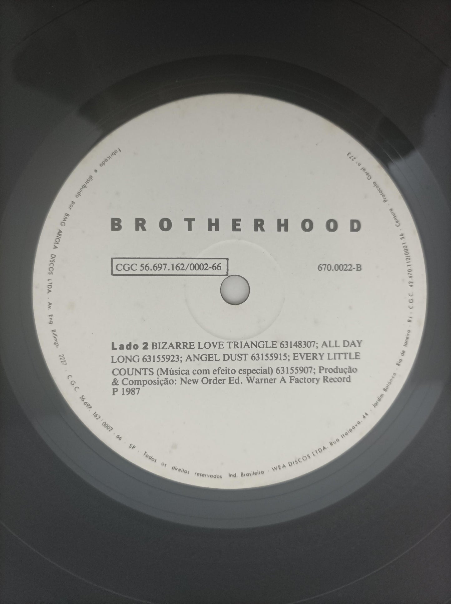 Lp Vinil New Order Brotherhood Com Encarte