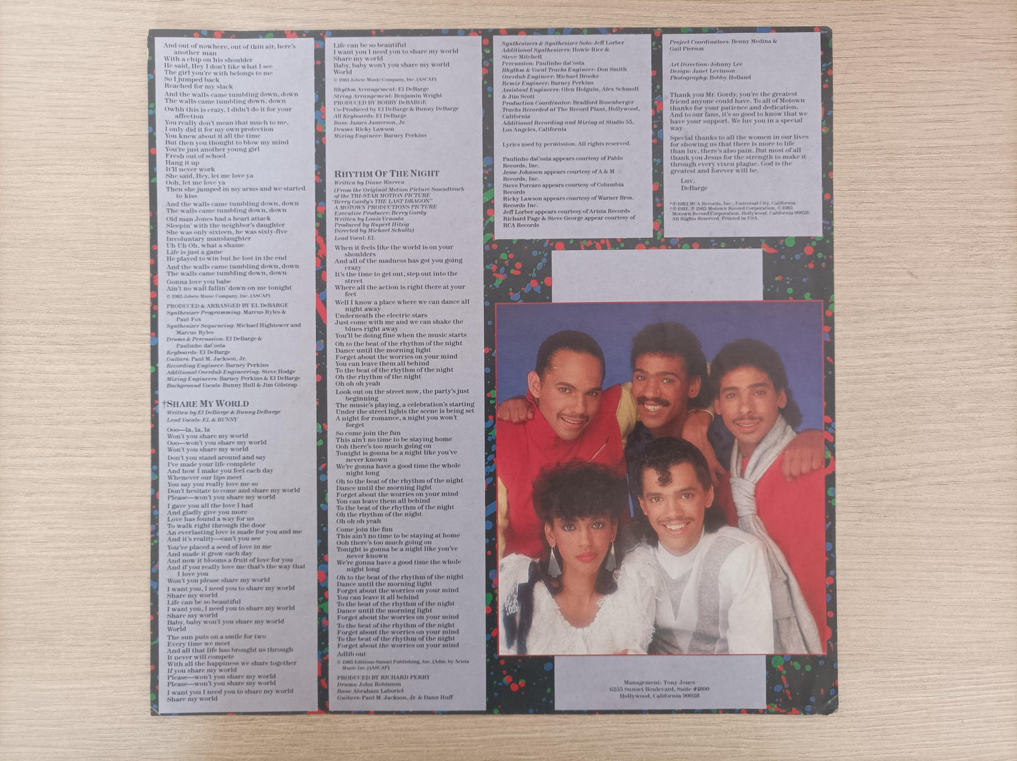 Lp Vinil DeBarge Rhythm Of The Night Com Encarte