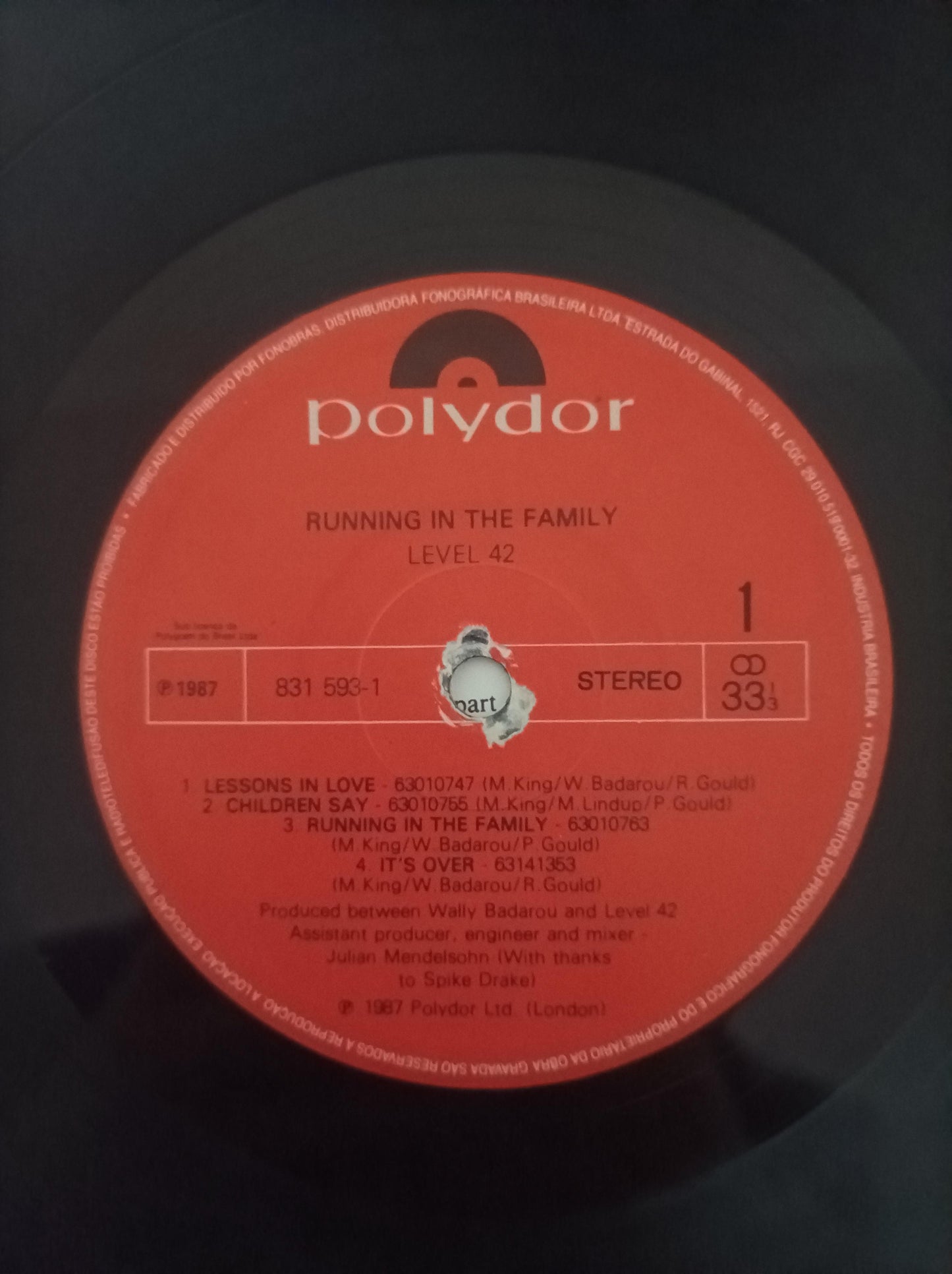 Lp Vinil Level 42 Running In The Family Com Encarte