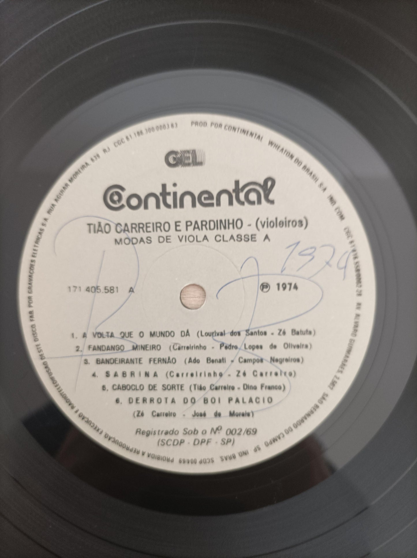 Lp Vinil Tião Carreiro E Pardinho Modas De Viola Classe A