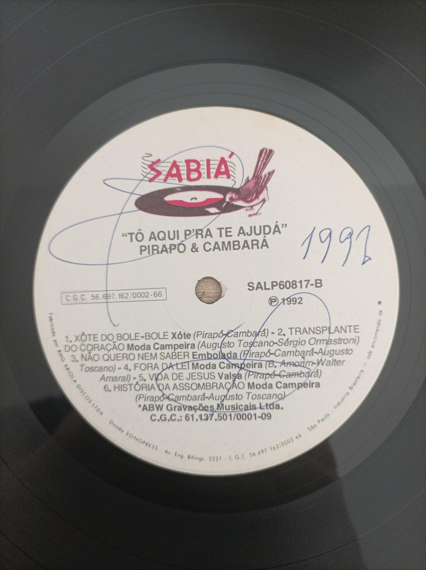 Lp Vinil Pirapó E Cambará Tô Aqui P'ra Te Ajudá