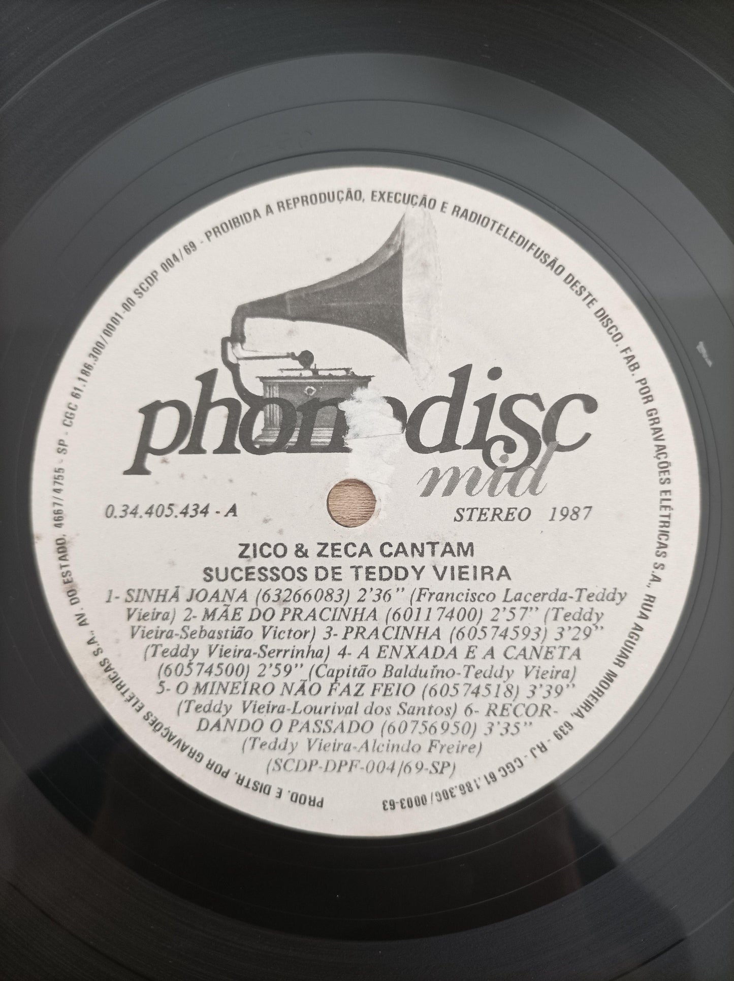 Lp Vinil Zico & Zeca Cantam Sucessos de Teddy Vieira