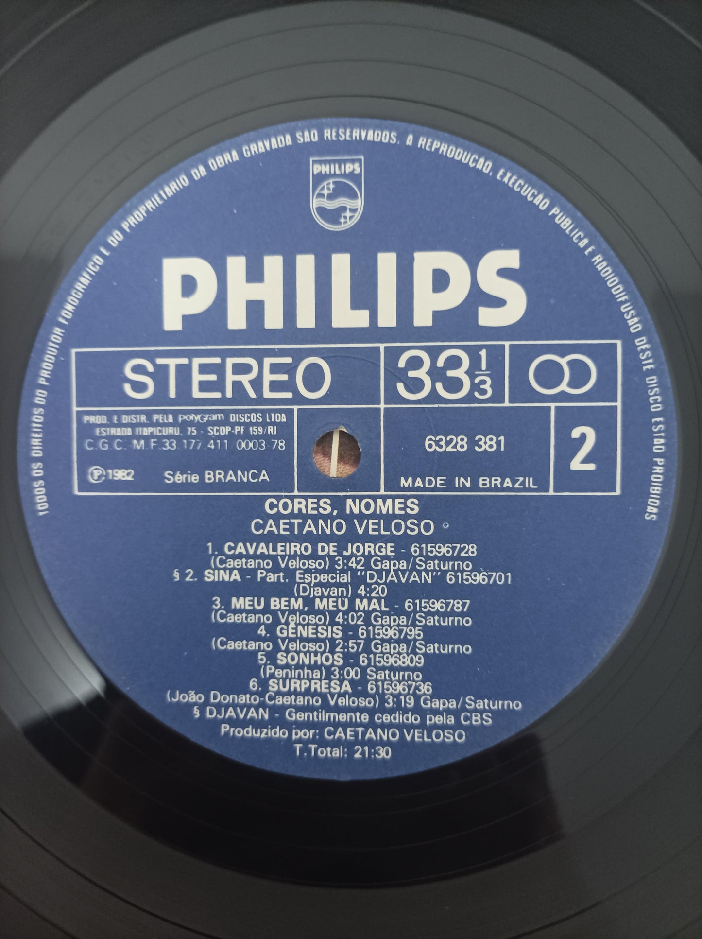 Lp Vinil Caetano Veloso Cores, Nomes Com Encartes