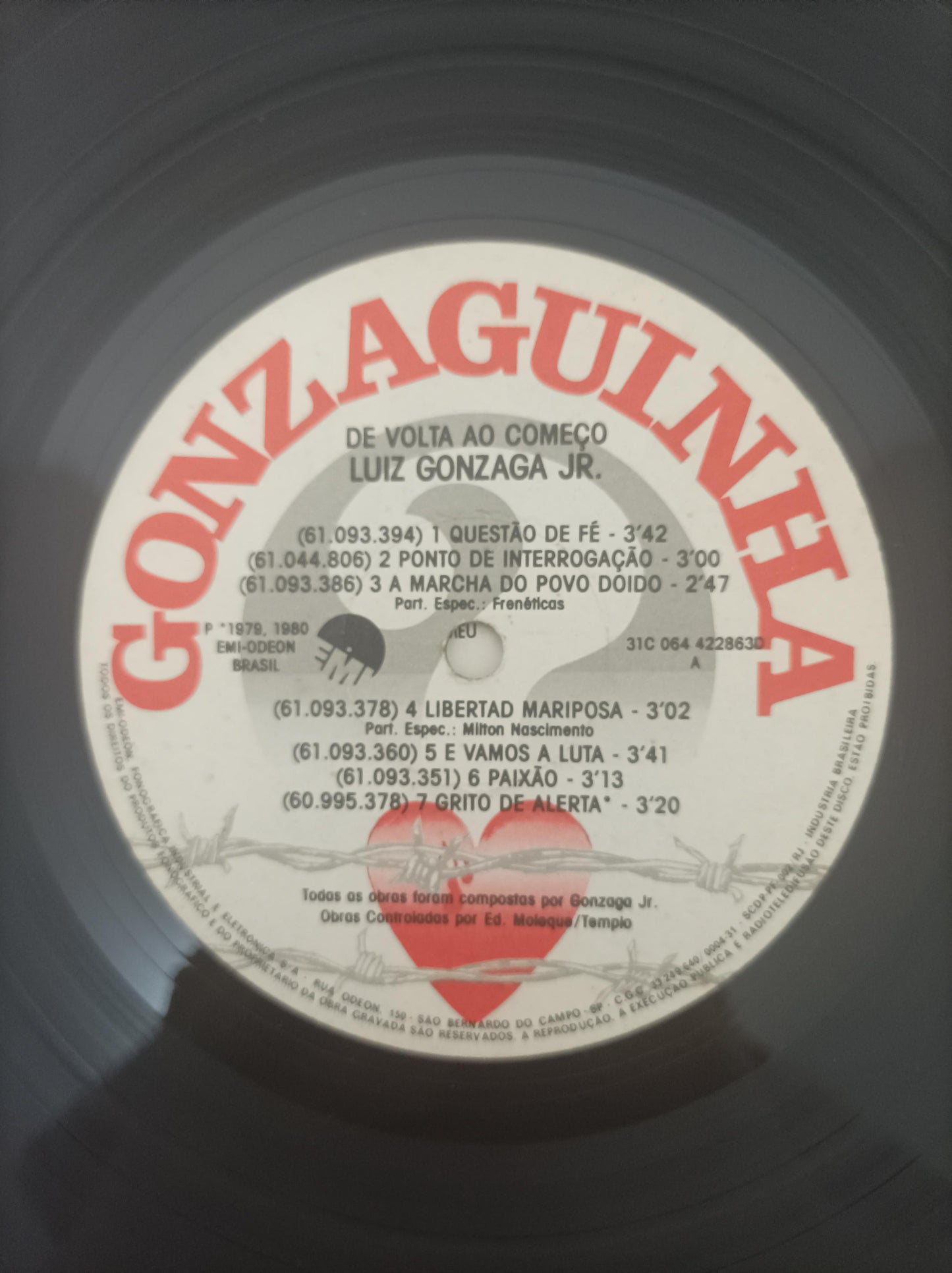 Disco Vinil De Volta Ao Começo Gonzaguinha Com Encarte, Leia