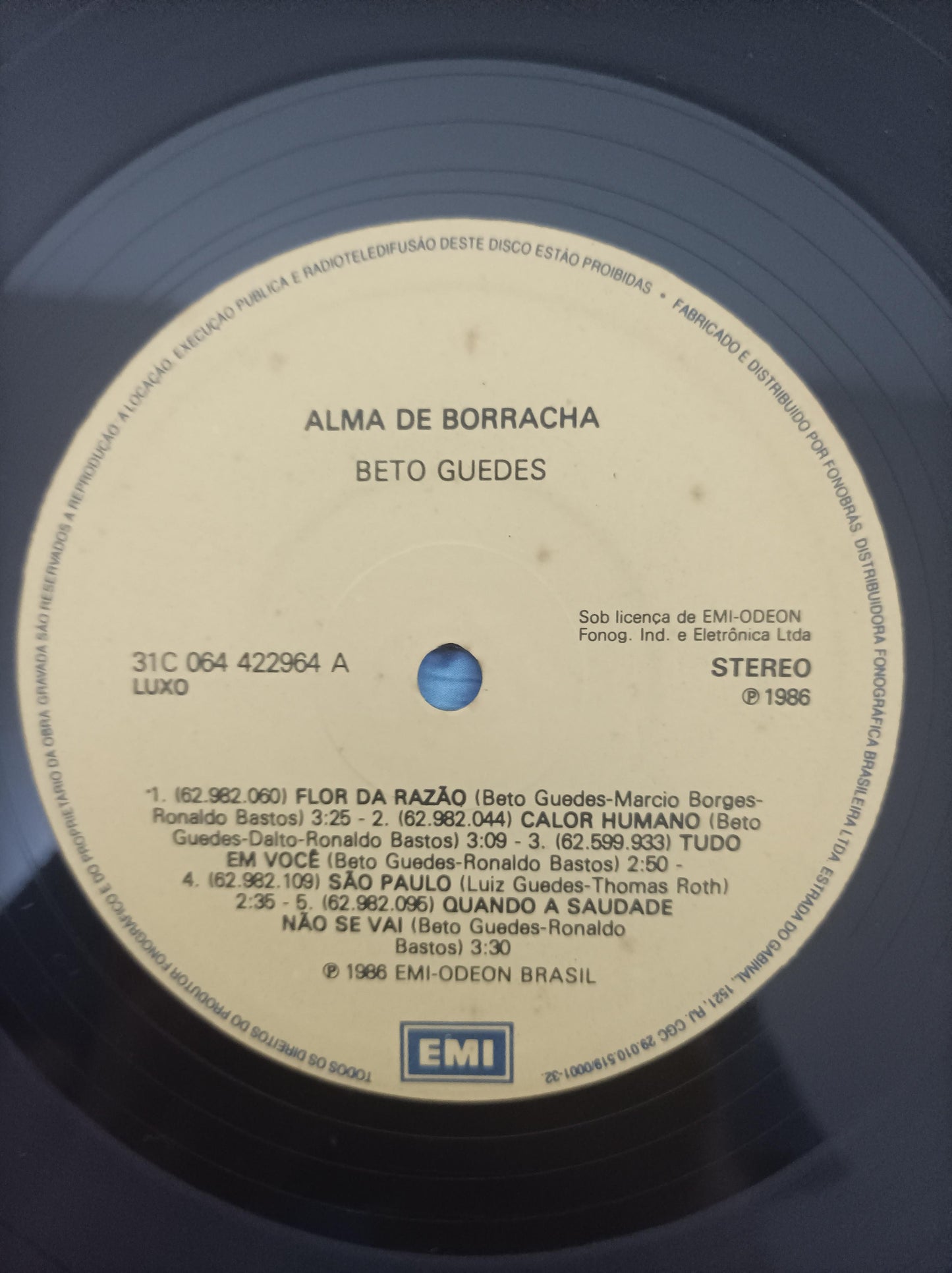 Lp Vinil Beto Guedes Alma De Borracha Com Encarte