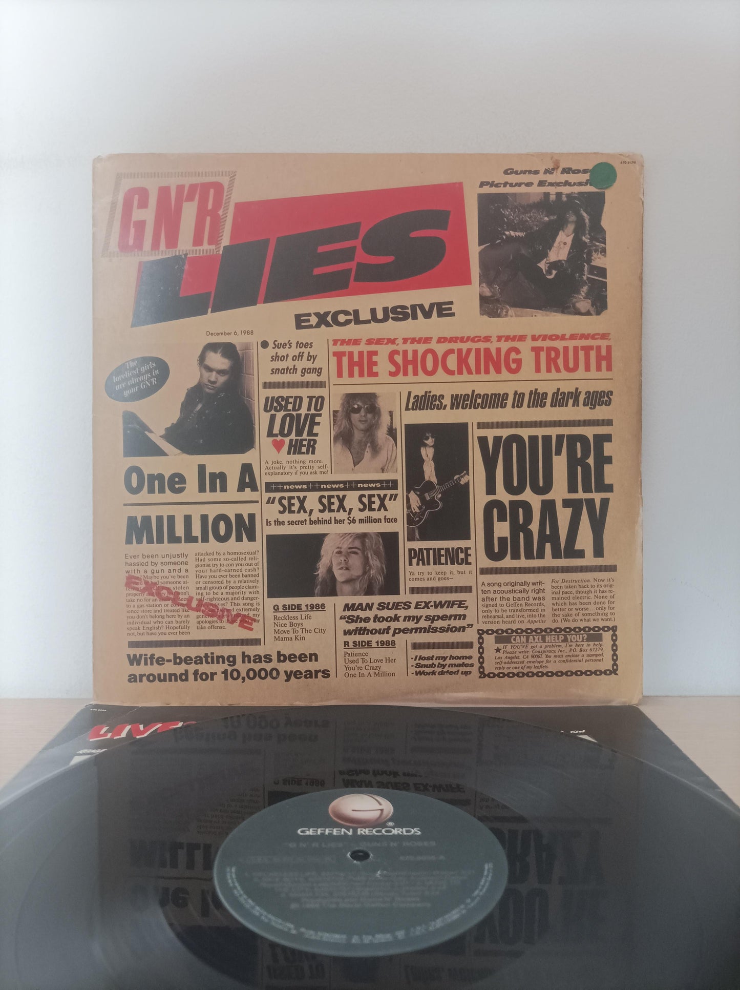 Lp Vinil Guns N' Roses G N' R Lies Com Encarte, Leia
