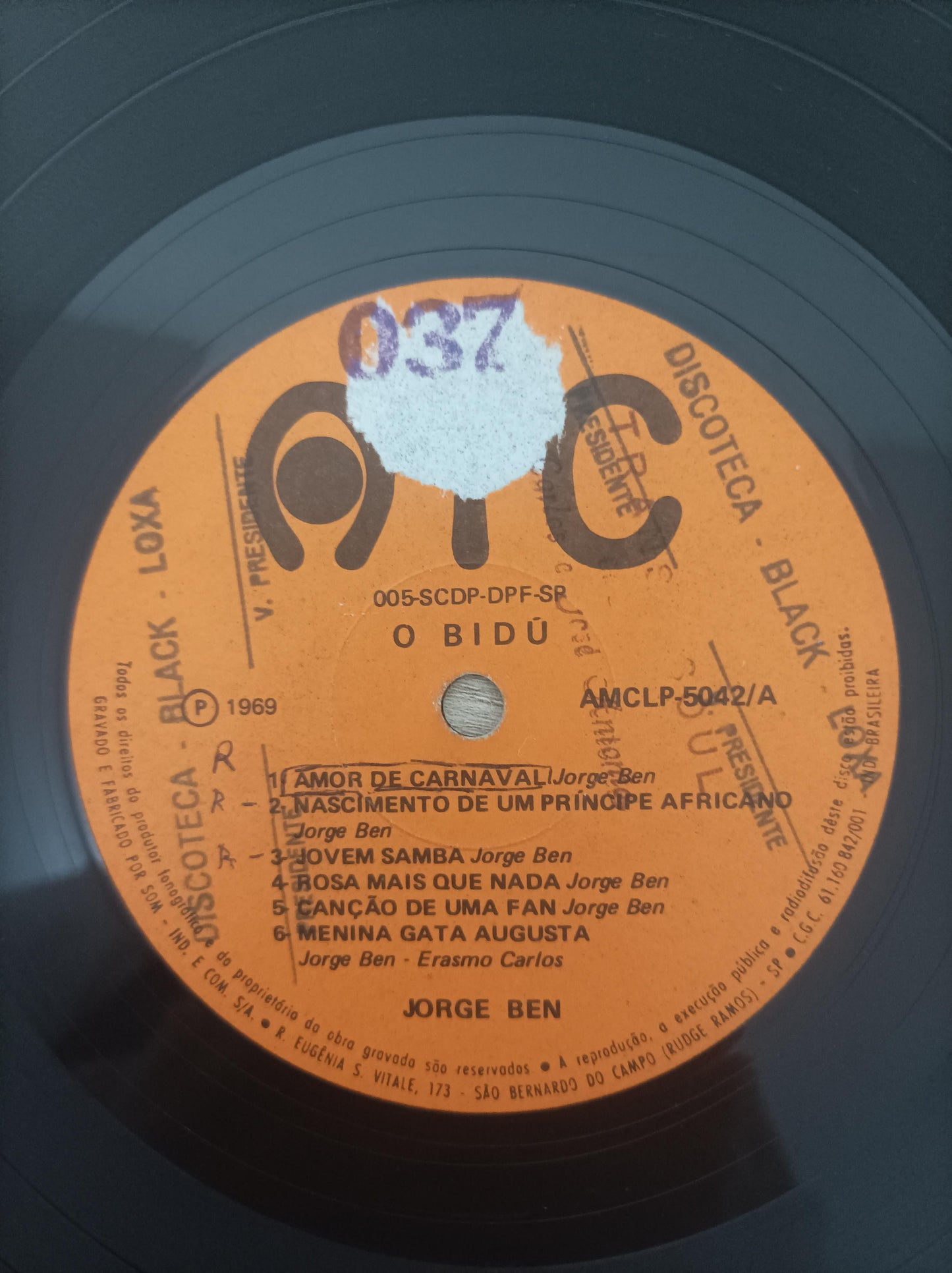 Lp Vinil Jorge Ben O Bidú: Silêncio No Brooklin