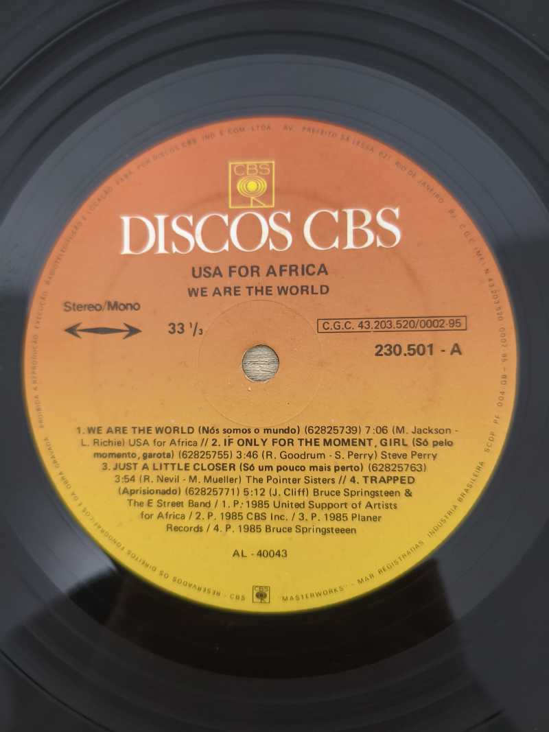 Lp Vinil USA For Africa We Are The World Capa Dupla
