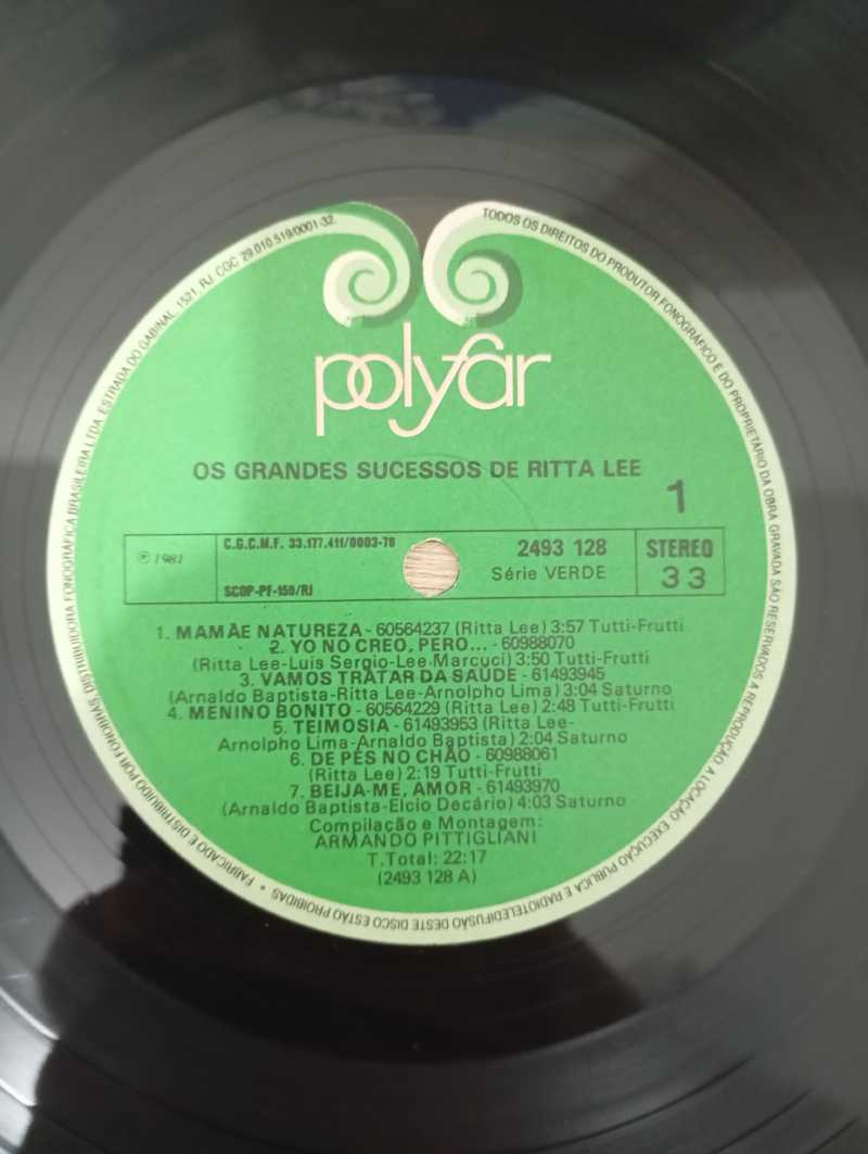Lp Vinil Rita Lee Os Grandes Sucessos De Rita Lee