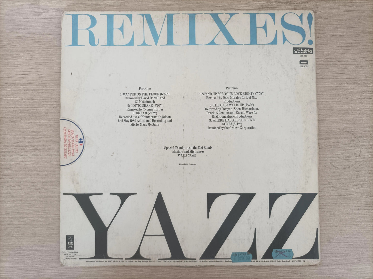 Lp Vinil Yazz The Wanted Remixes!