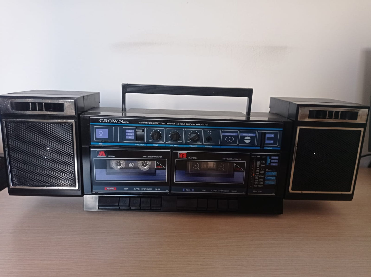 Som Stereo Duplo Deck Crown Japonês