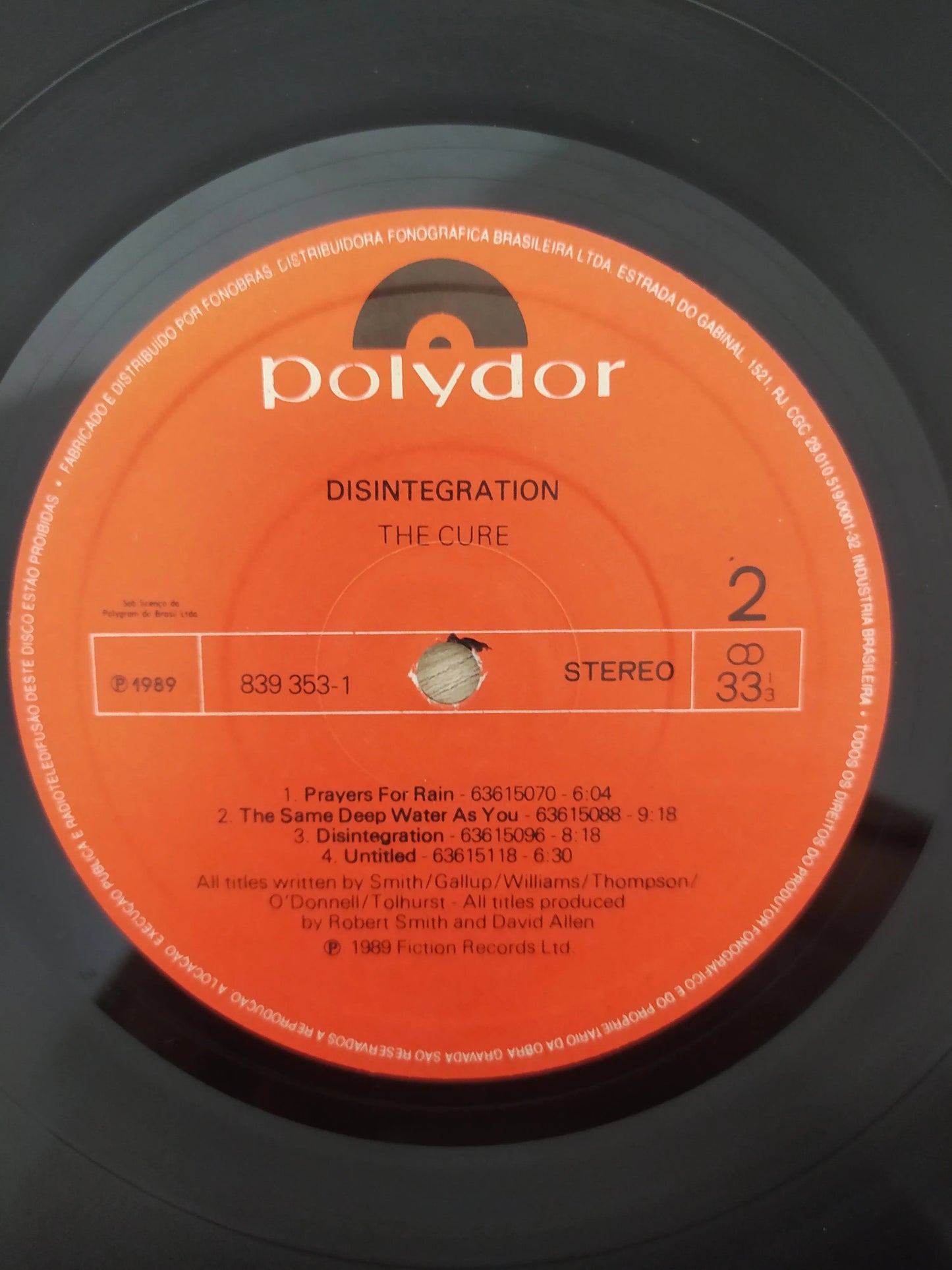 Lp Vinil The Cure Disintegration Com Encarte