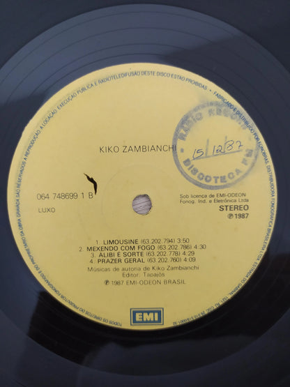 Lp Vinil Kiko Zambianchi 1987 Com Encarte
