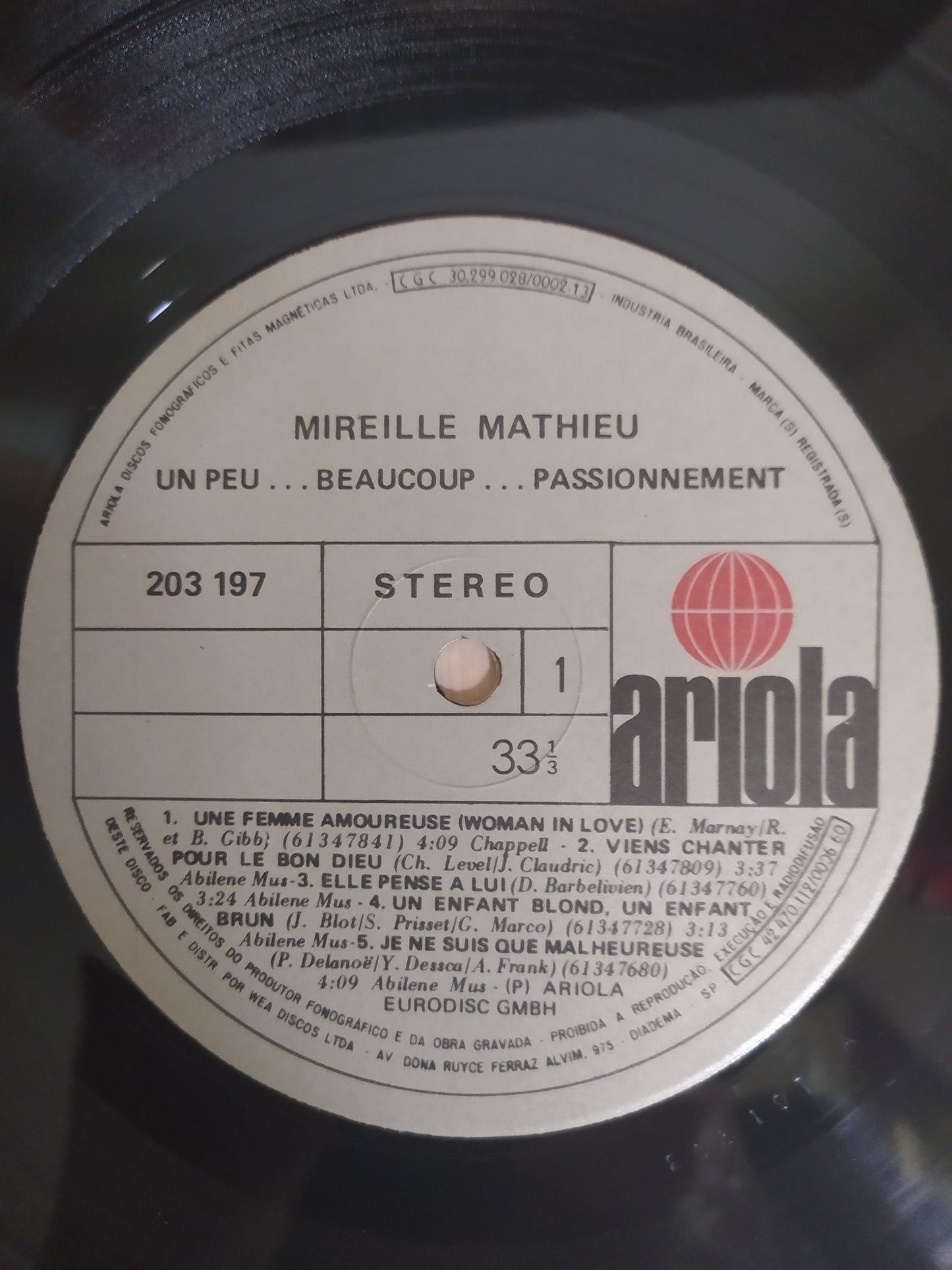 Lp Vinil Mireille Mathieu Un Peu... Beaucoup.. Passionnément