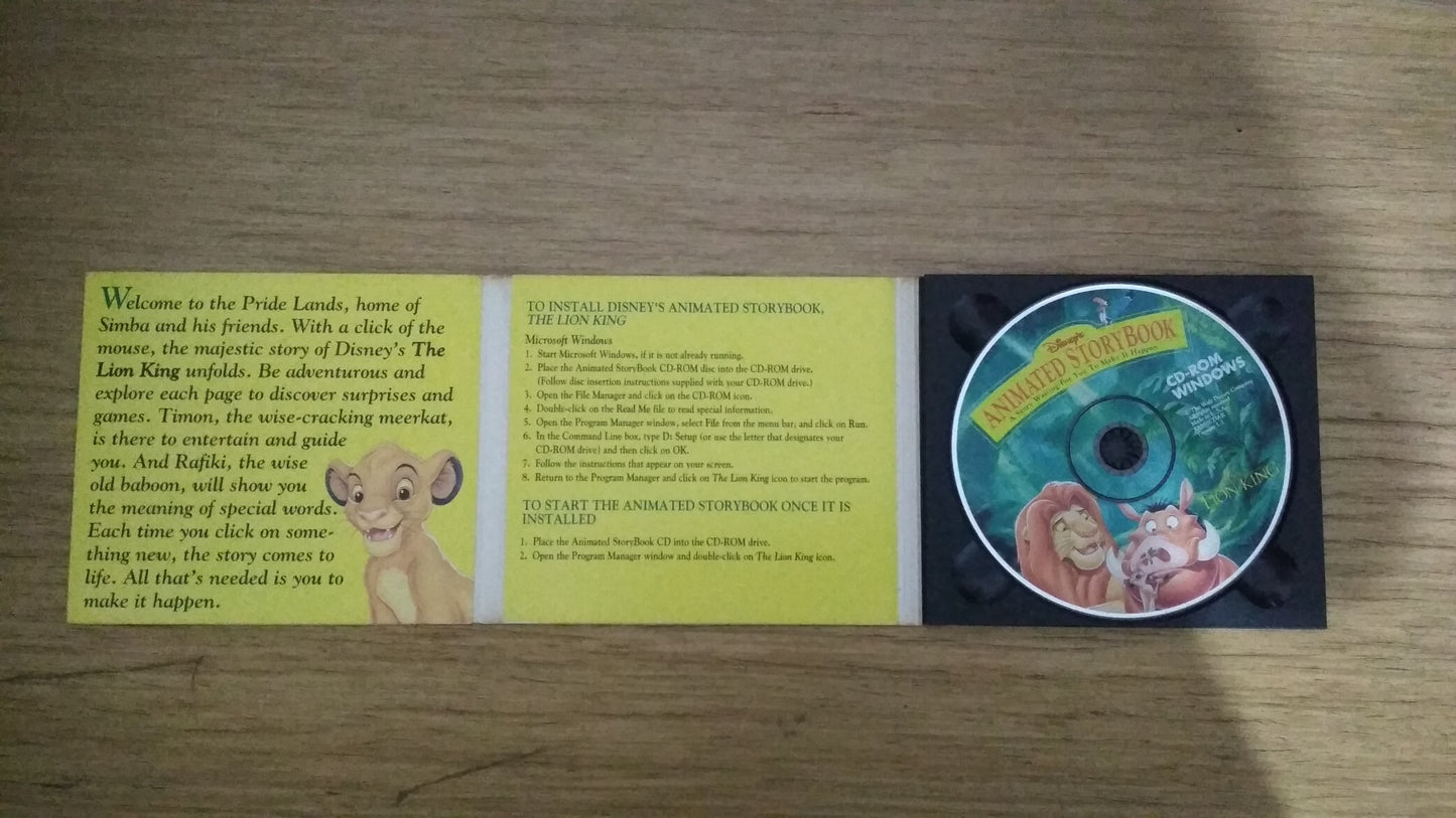 CD ROOM Disney's Animated Story Book Lion King