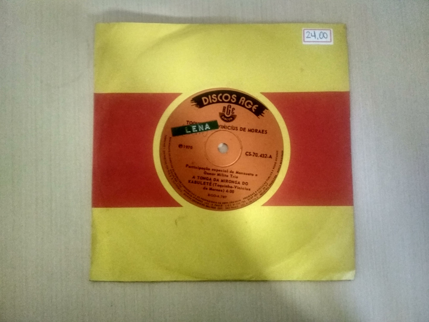 Lp Vinil Compacto Toquinho & Vinicius Moraes A Tonga da