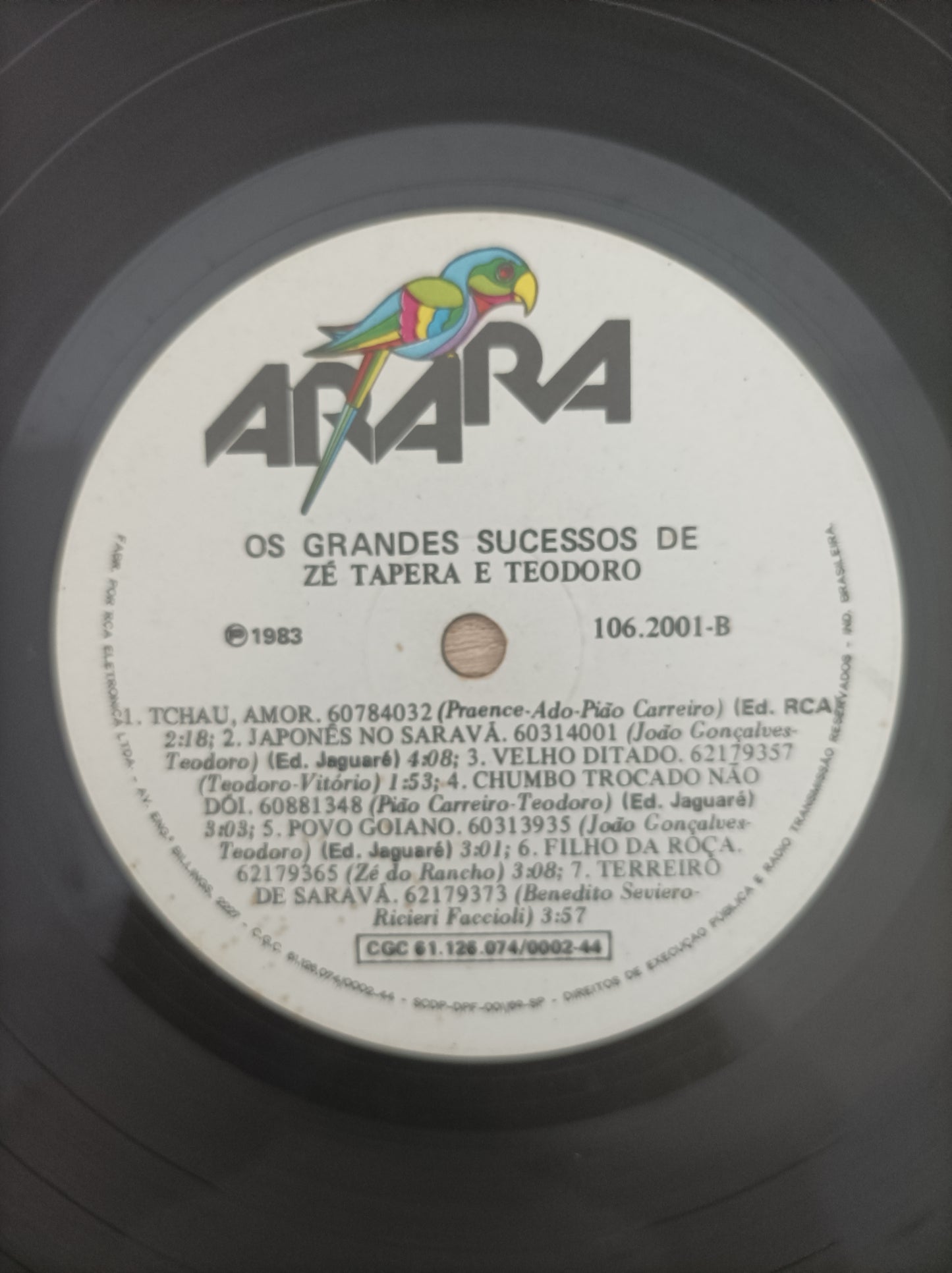 Lp Vinil Zé Tapera e Teodoro Os grandes sucessos de
