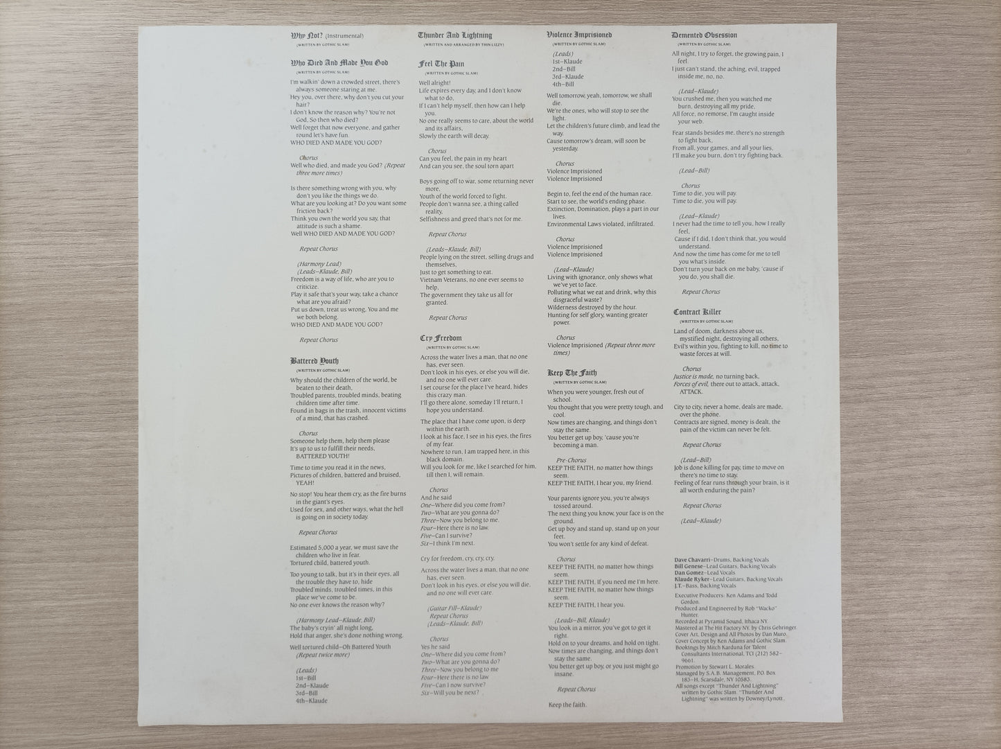 Lp Vinil Gothic Slam Just A Face in The Crowd Com encarte