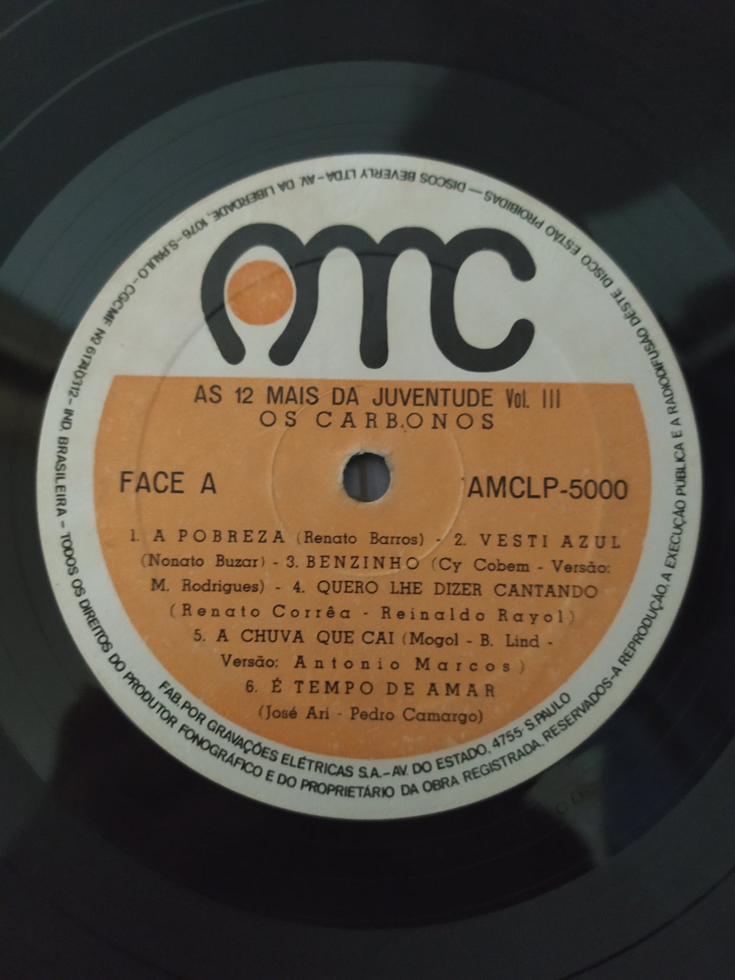 Lp Vinil Os Carbonos As 12 Mais Da Juventude