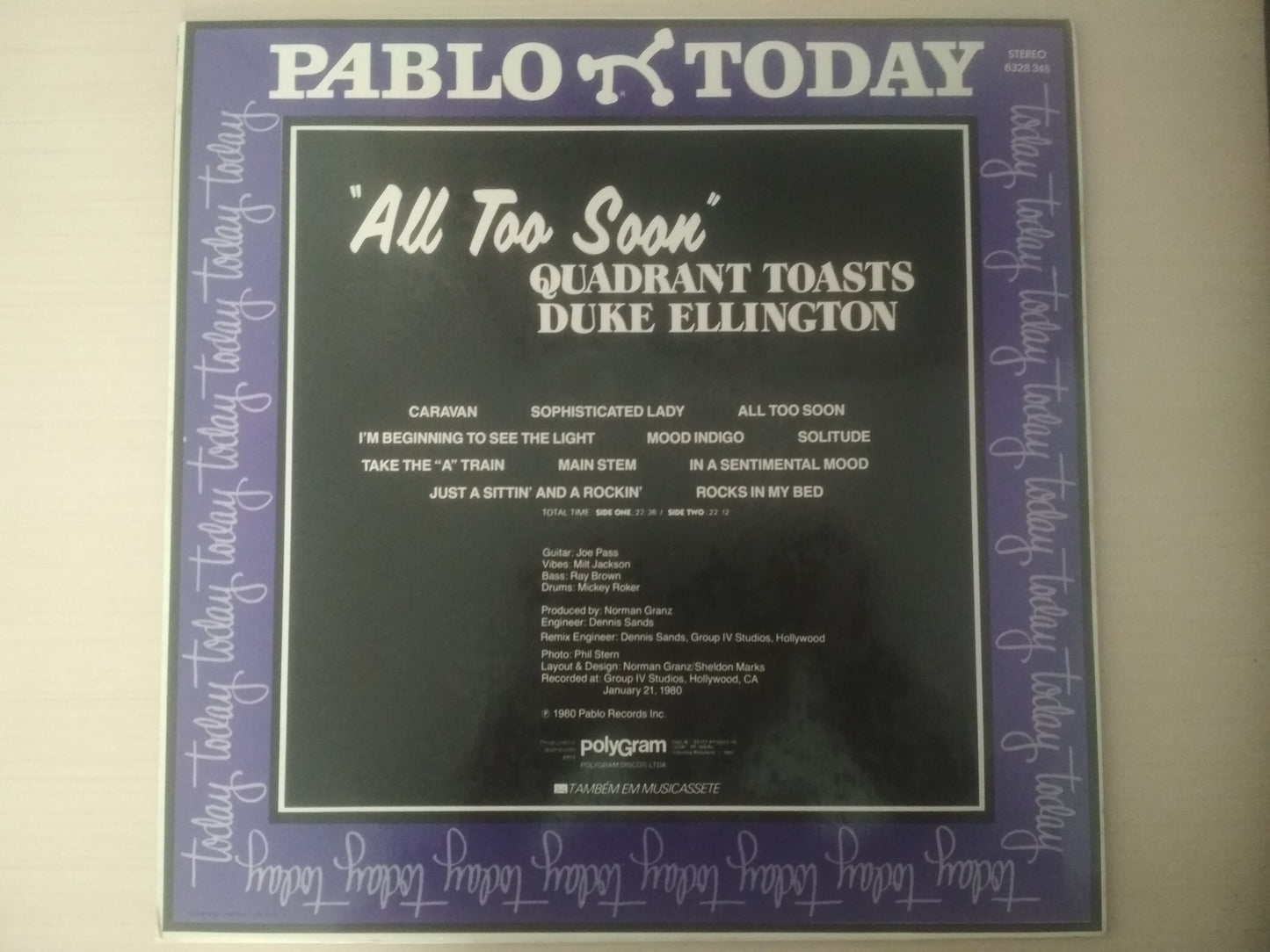 Lp Vinil Quadrant Toasts Duke Ellington All Too Soon