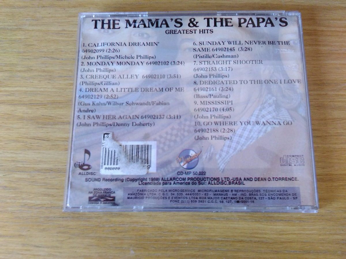 Cd The Mama's And The Papa's Greatest Hits