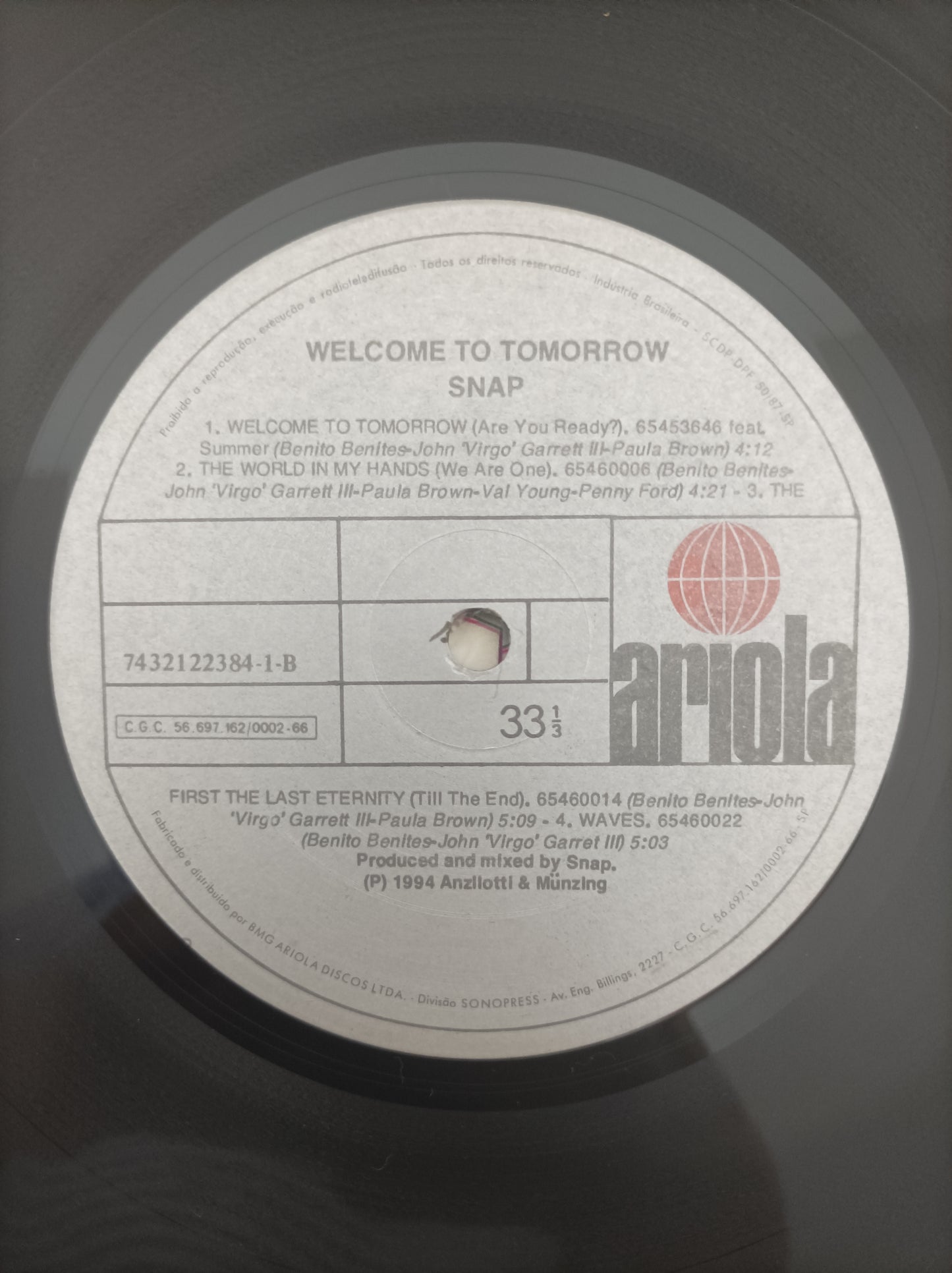 Lp Vinil SNAP! Welcome to Tomorrow Com encarte