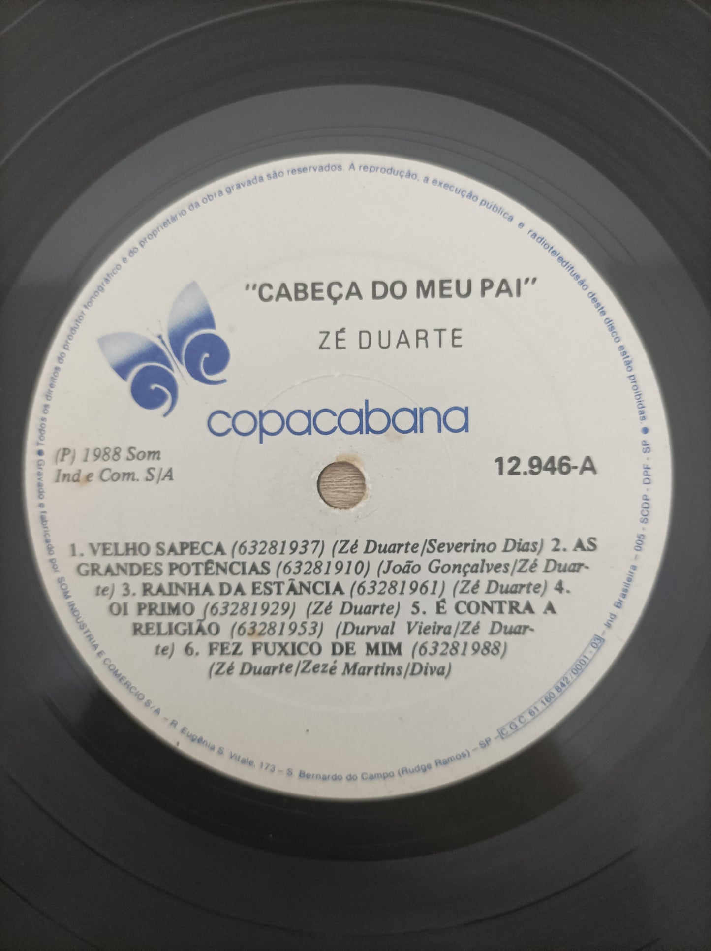 Lp Vinil Zé Duarte Cabeça do meu pai