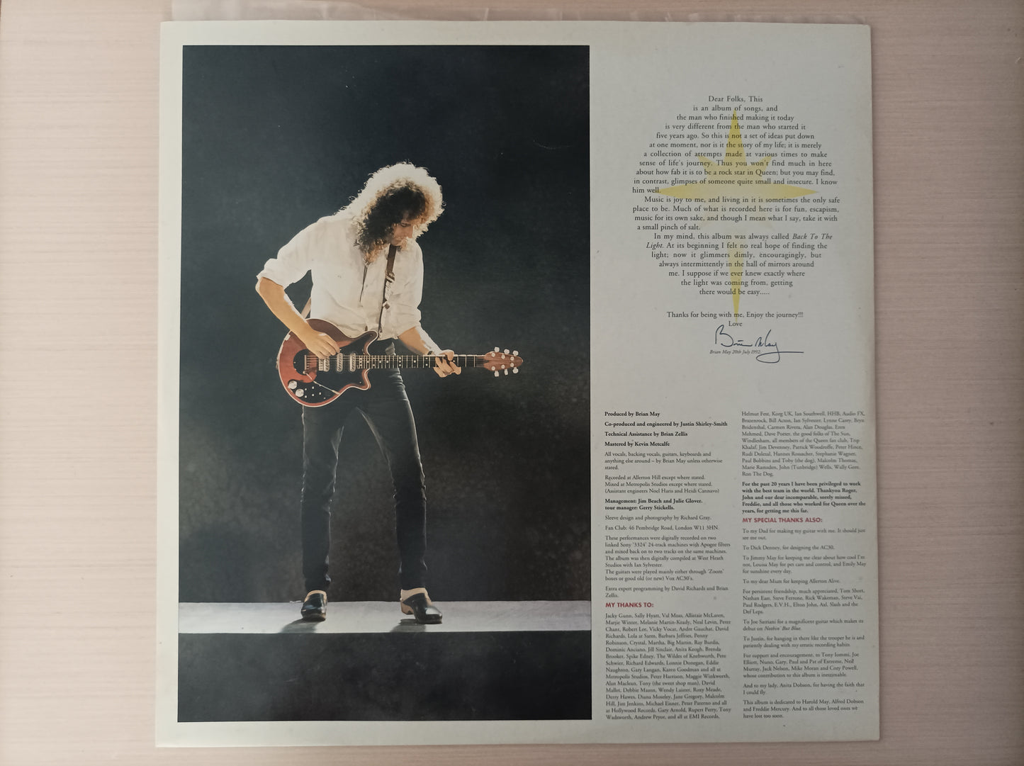 Lp Vinil Brian May Back to the light Com encarte