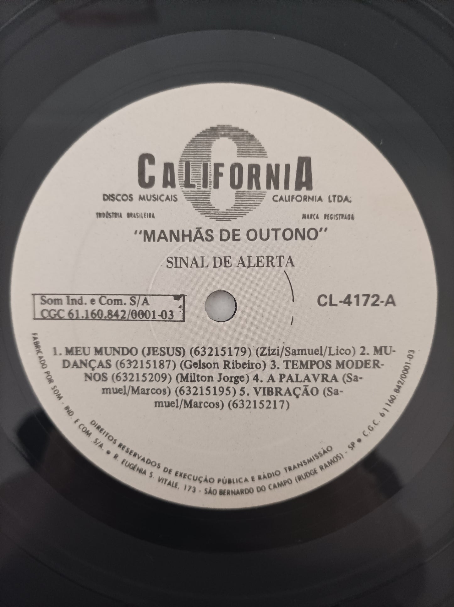 Lp Vinil Sinal de Alerta Manhãs de Outono