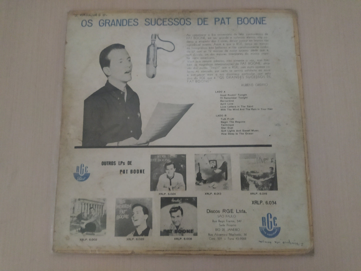 Lp Vinil Pat Boone Os Grandes Sucessos De