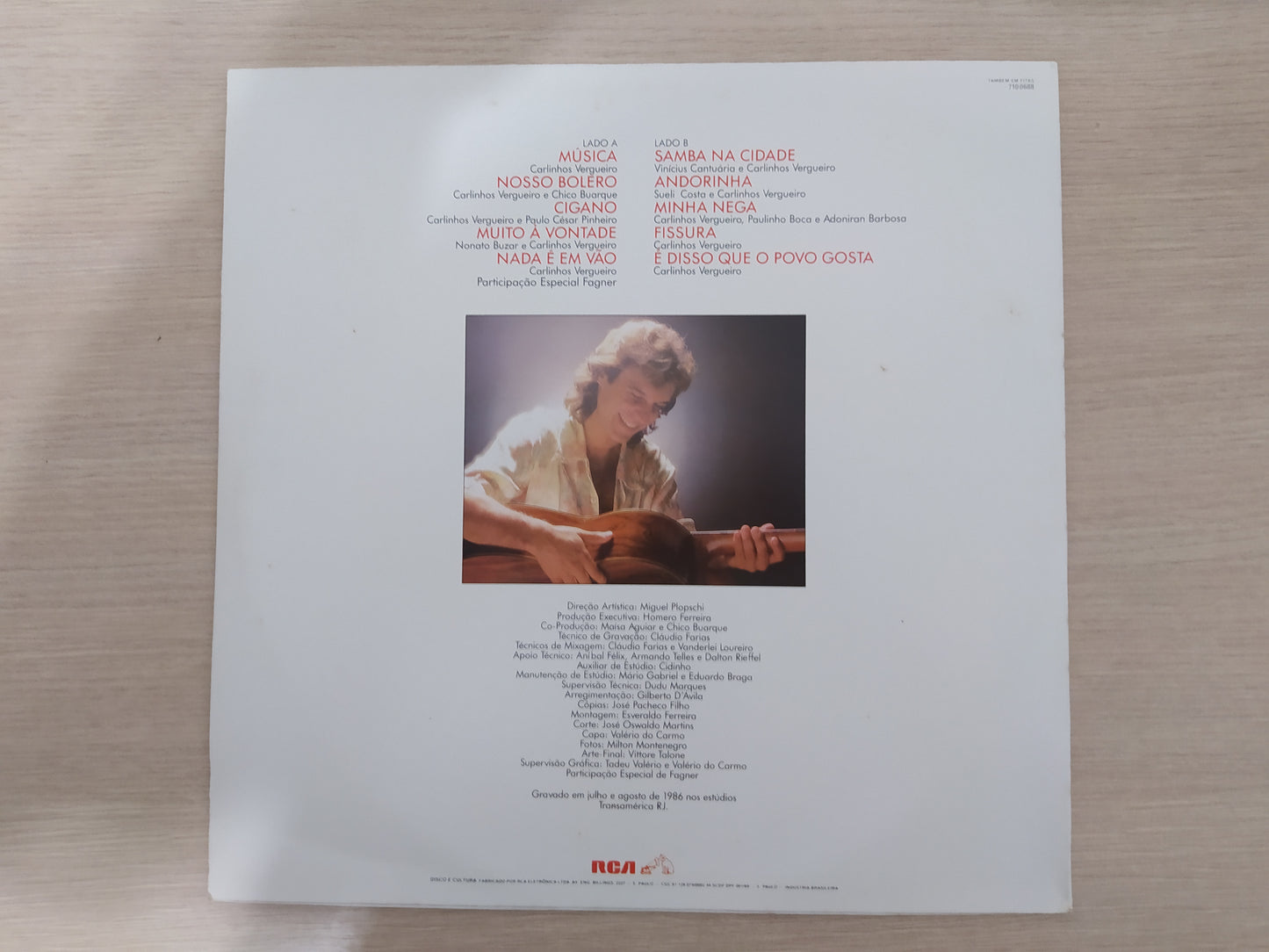 Lp Vinil Carlinhos Vergueiro 1986 Com Encarte
