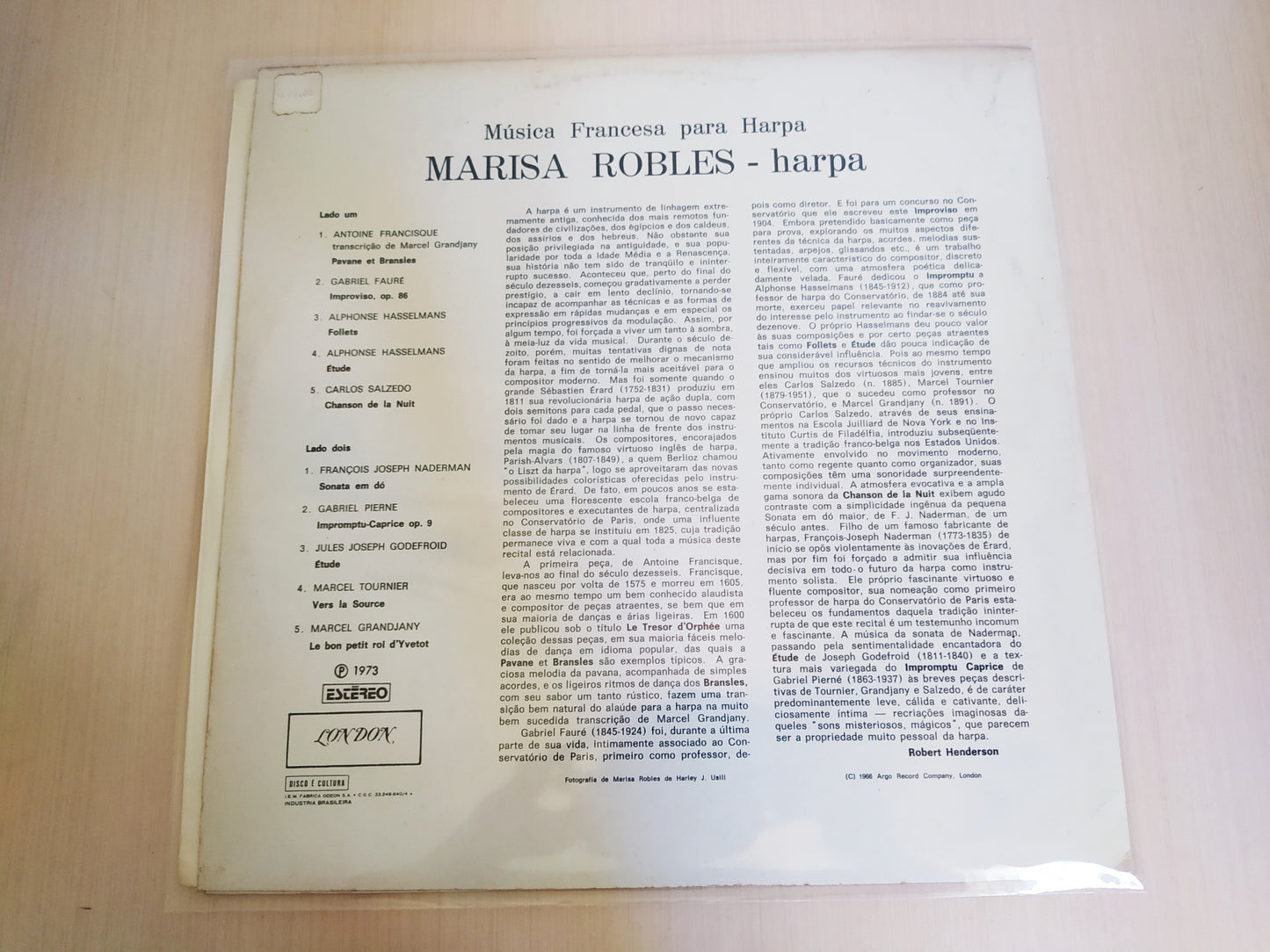 Lp Vinil Marisa Robles Harp Music Of France