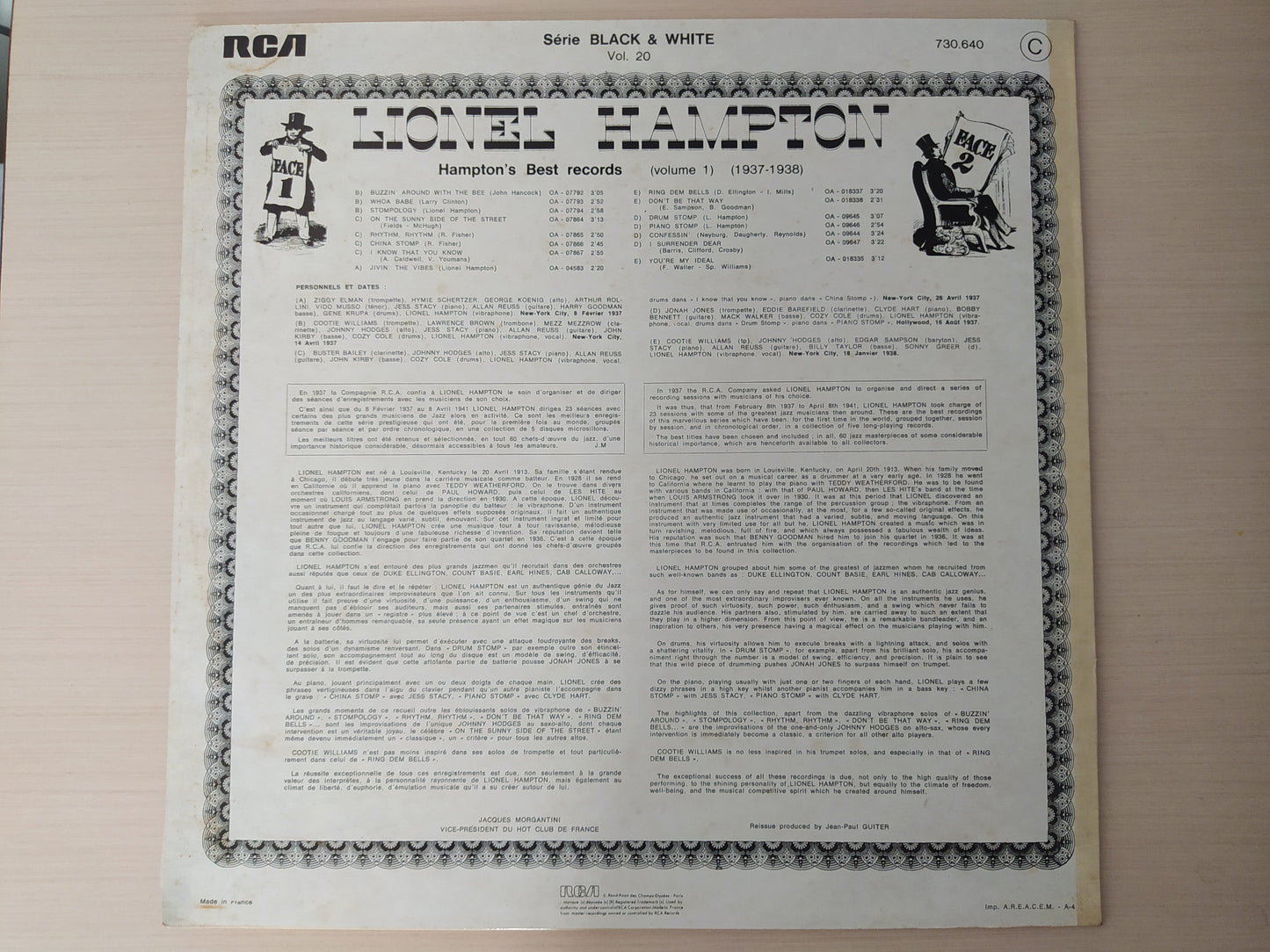 Lp Vinil Lionel Hampton Best Records 1937 - 1938 Importado