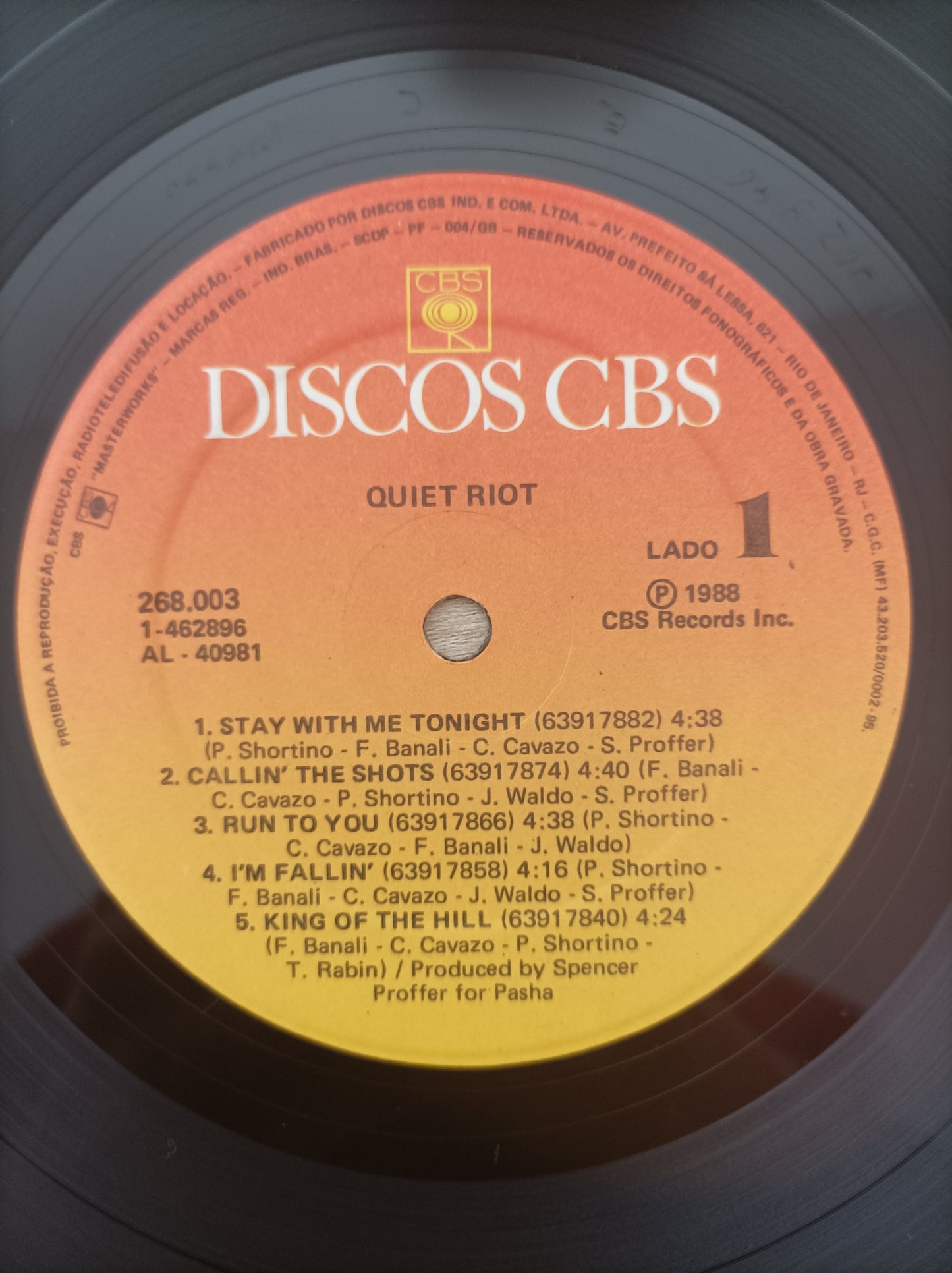 Lp Vinil Riot Quiet 1988 Com encarte