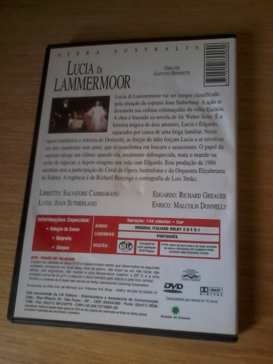 DVD - Lucia Di Lammermoor Musical