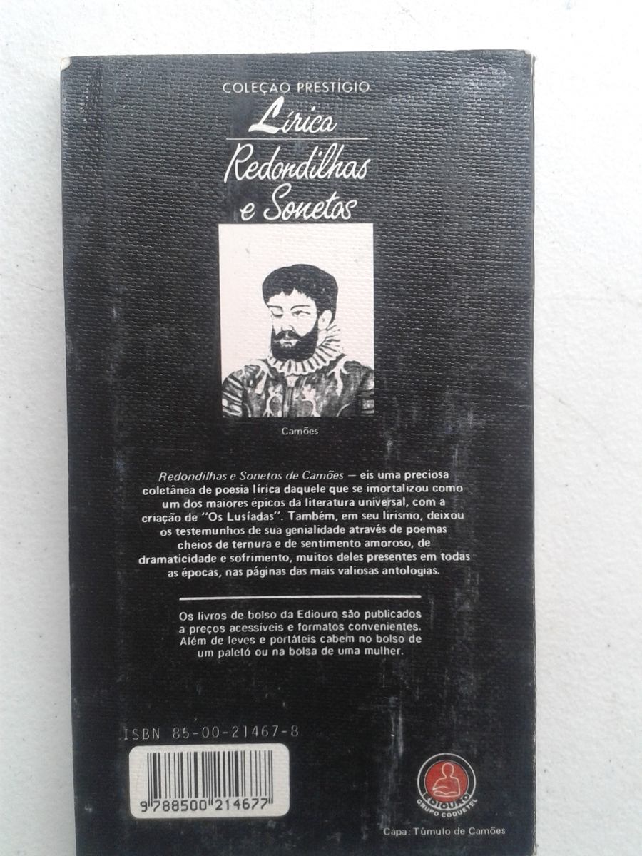 Livro Camões Líricas Redondilhas E Sonetos