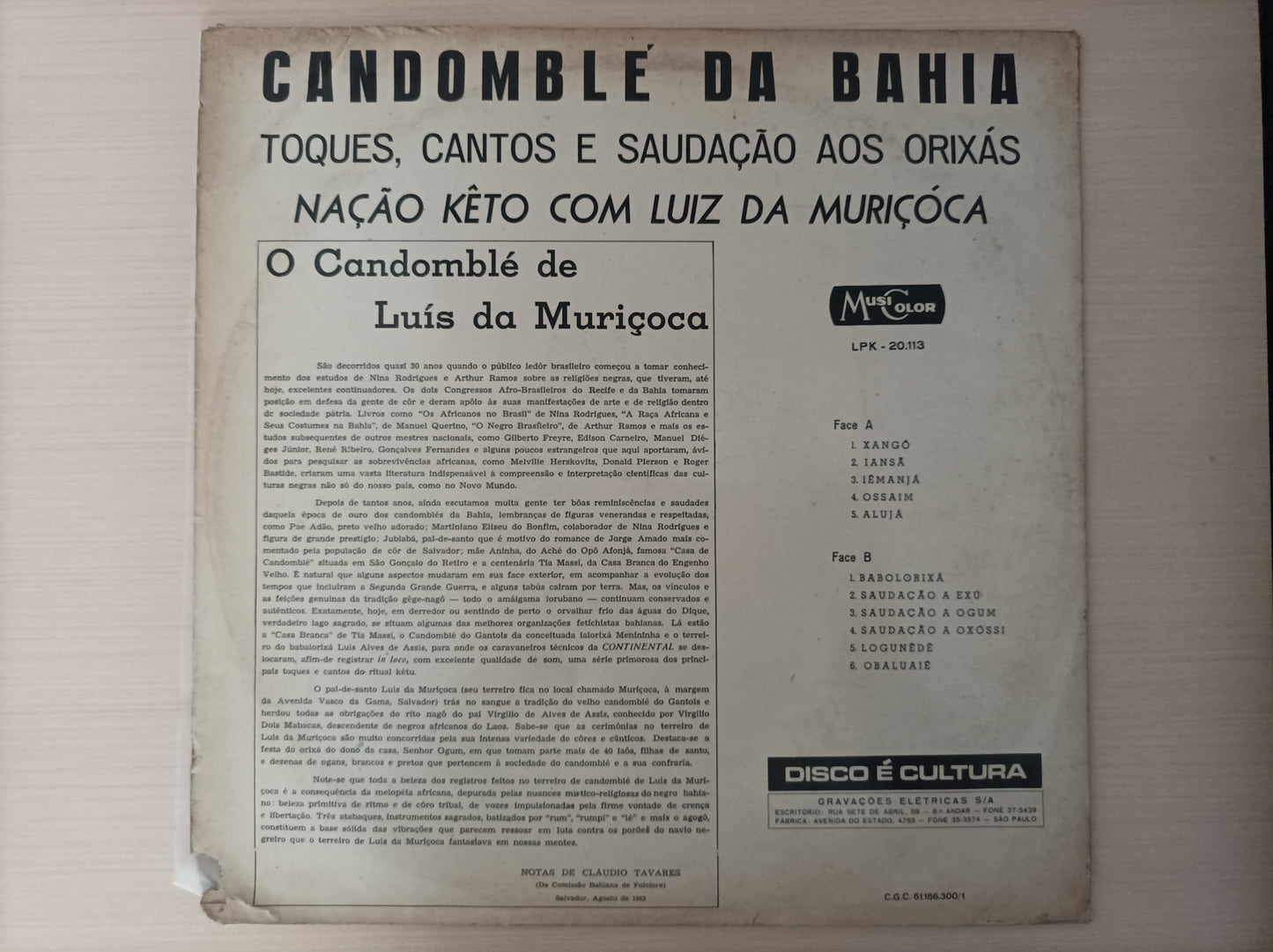 Lp Vinil Luiz Da Muriçoca Candomblé Da Bahia