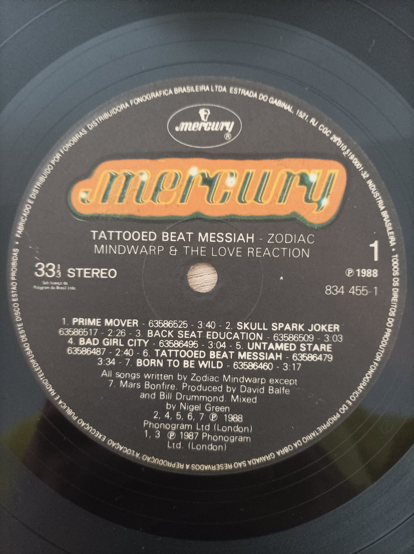 Lp Vinil Zodiac Mindwarp Love Reaction Tattooed Beat Encarte