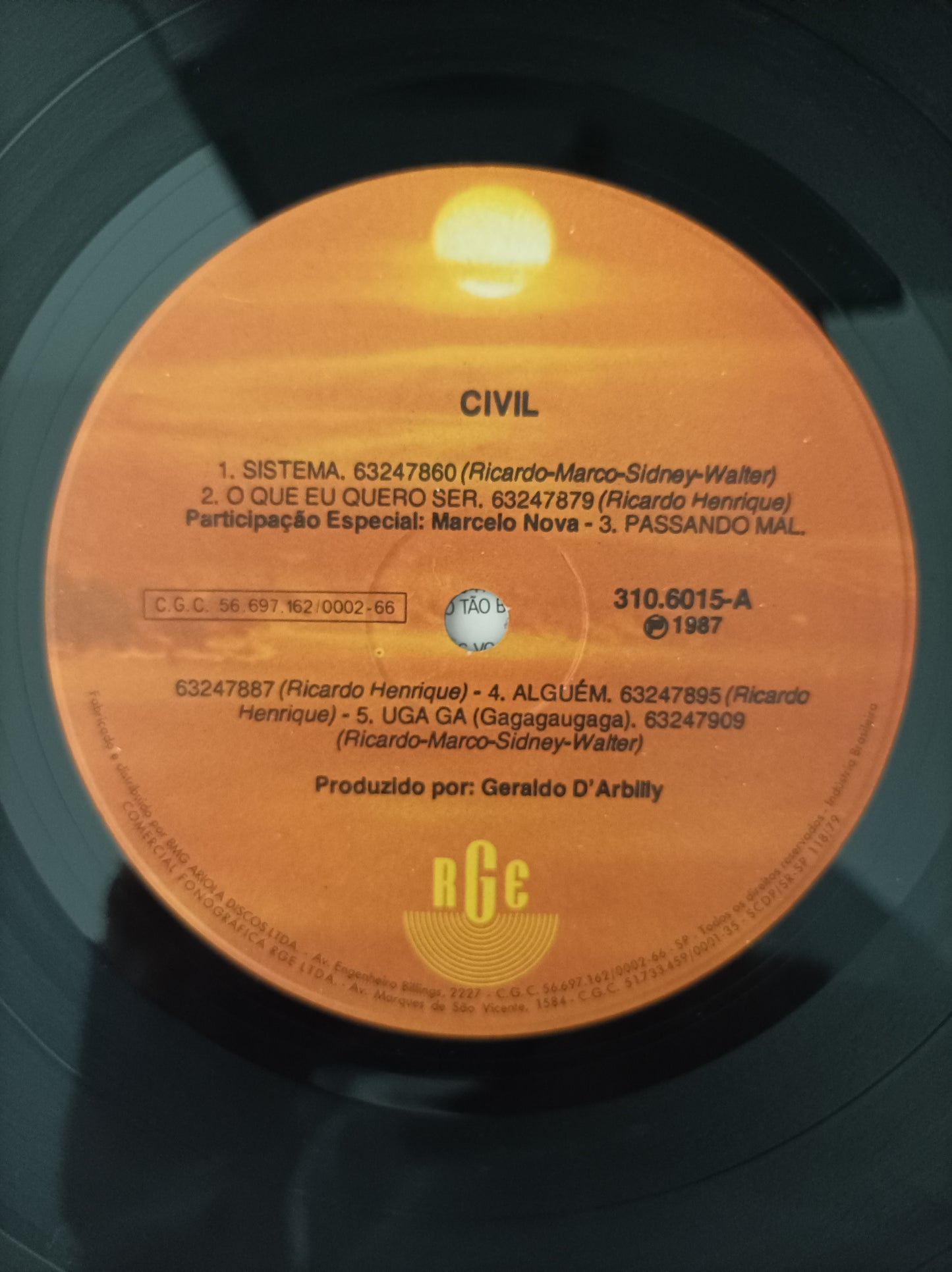 Lp Vinil Civil 1987 Com encarte