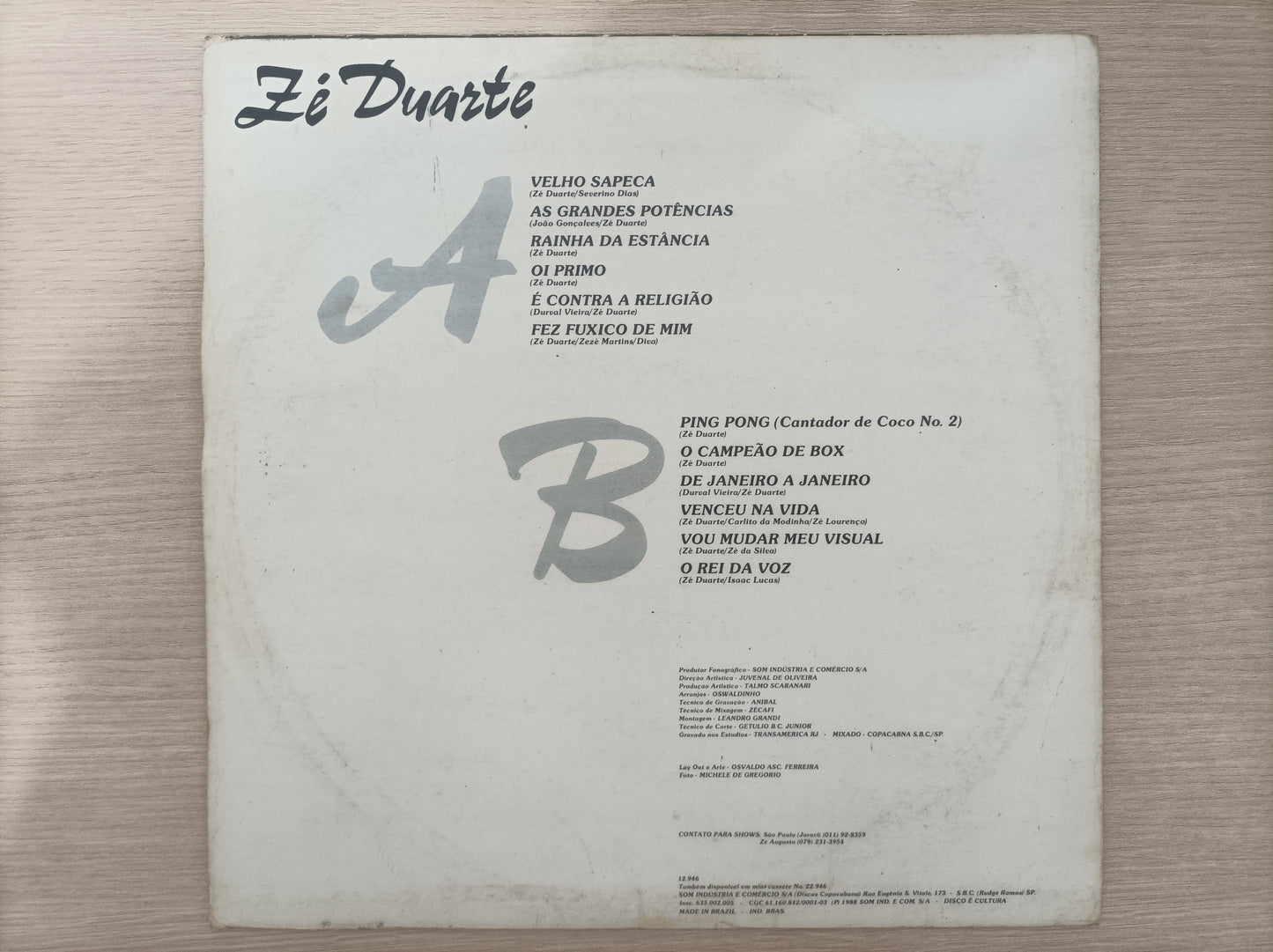 Lp Vinil Zé Duarte Cabeça do meu pai