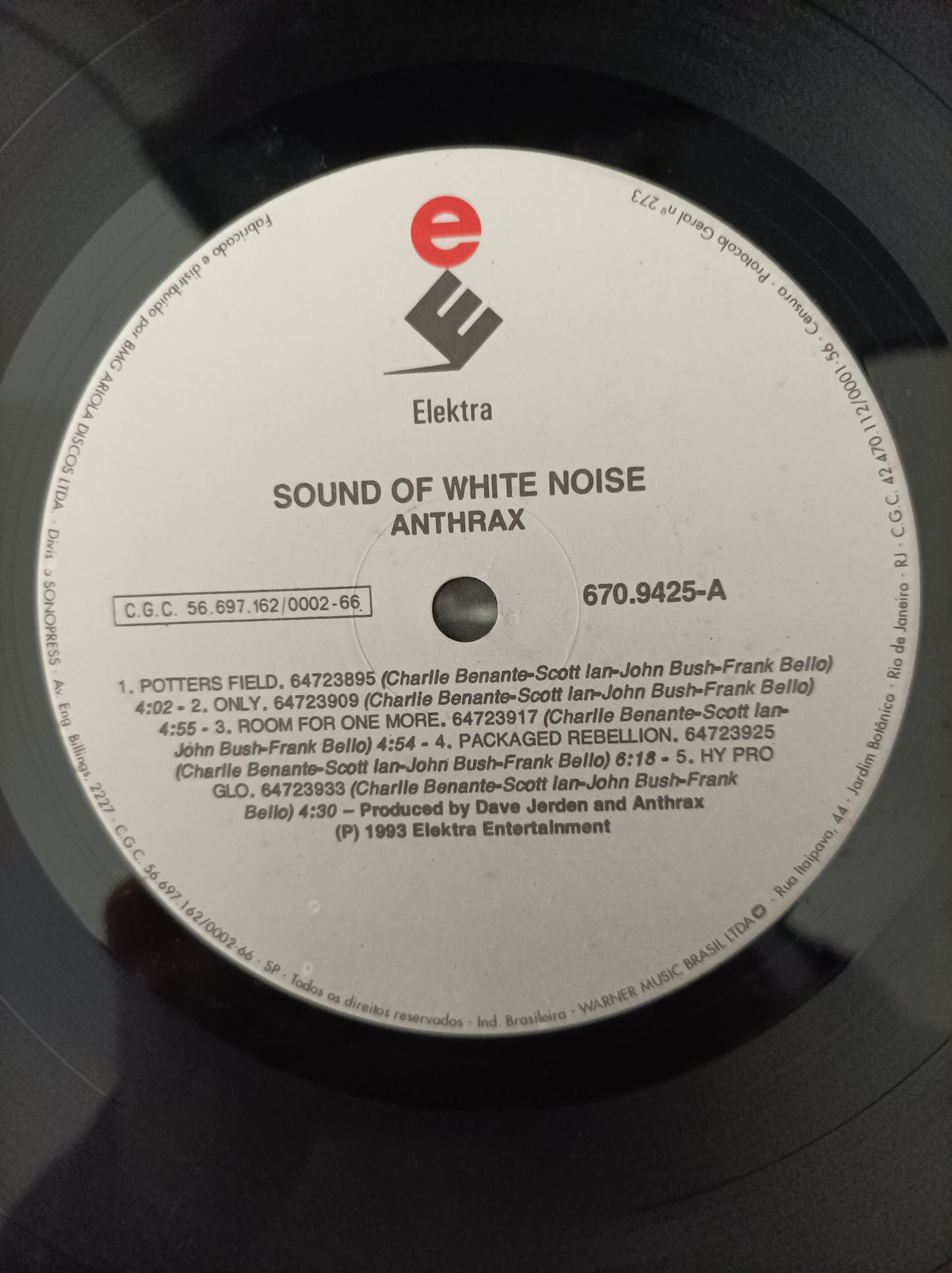 Lp Vinil Anthrax Sound of White Noise Com encarte