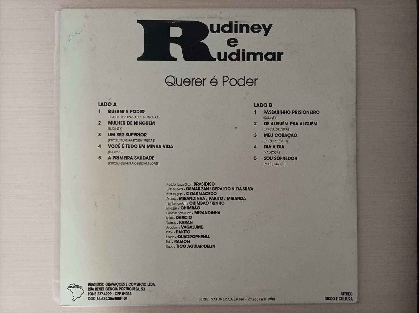 Lp Vinil Rudiney e Rudimar Querer é poder
