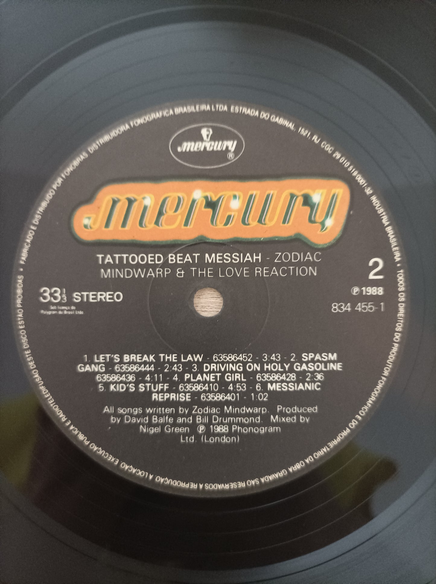 Lp Vinil Zodiac Mindwarp Love Reaction Tattooed Beat Encarte