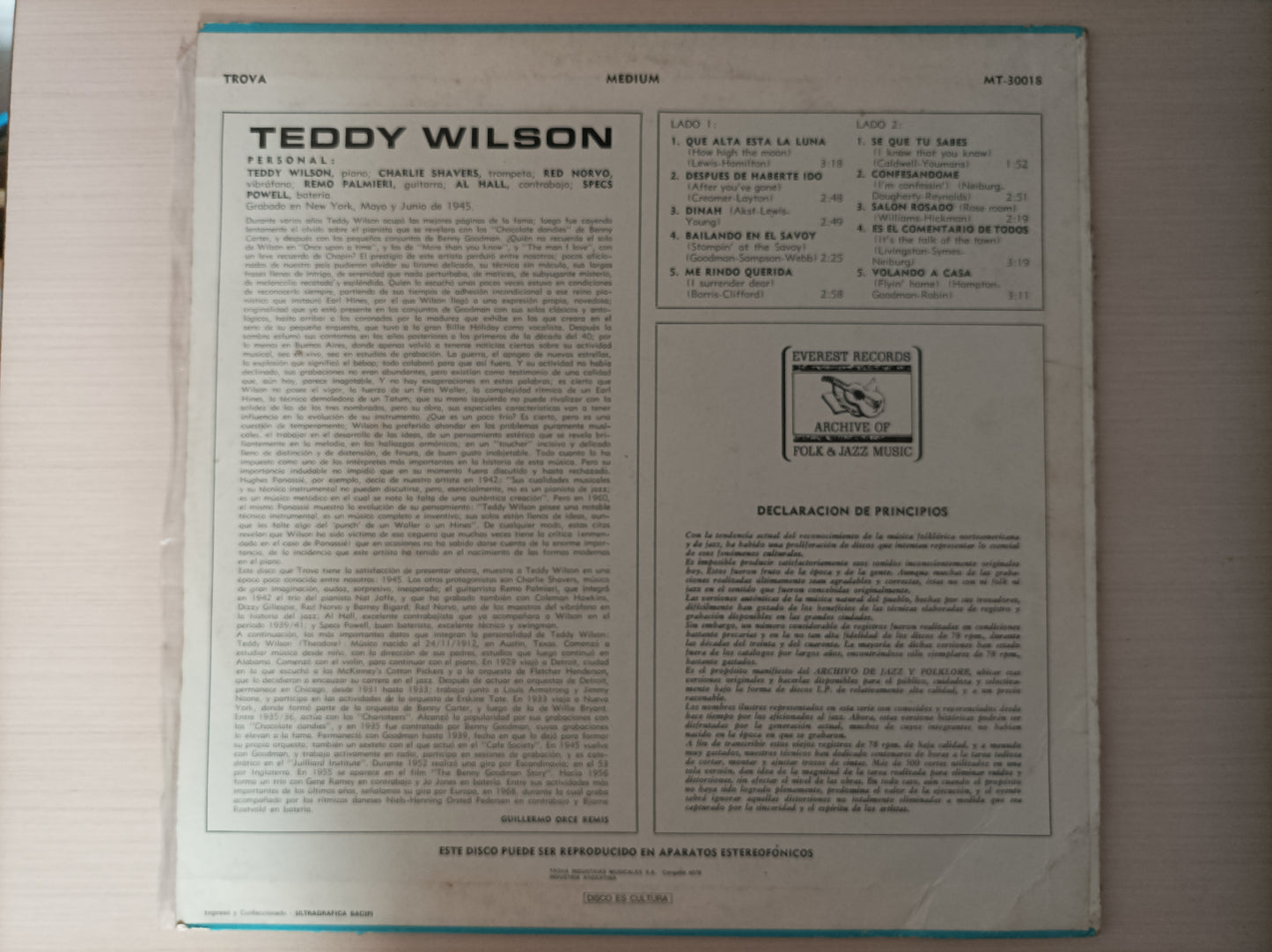 Lp Vinil Teddy Wilson Importado