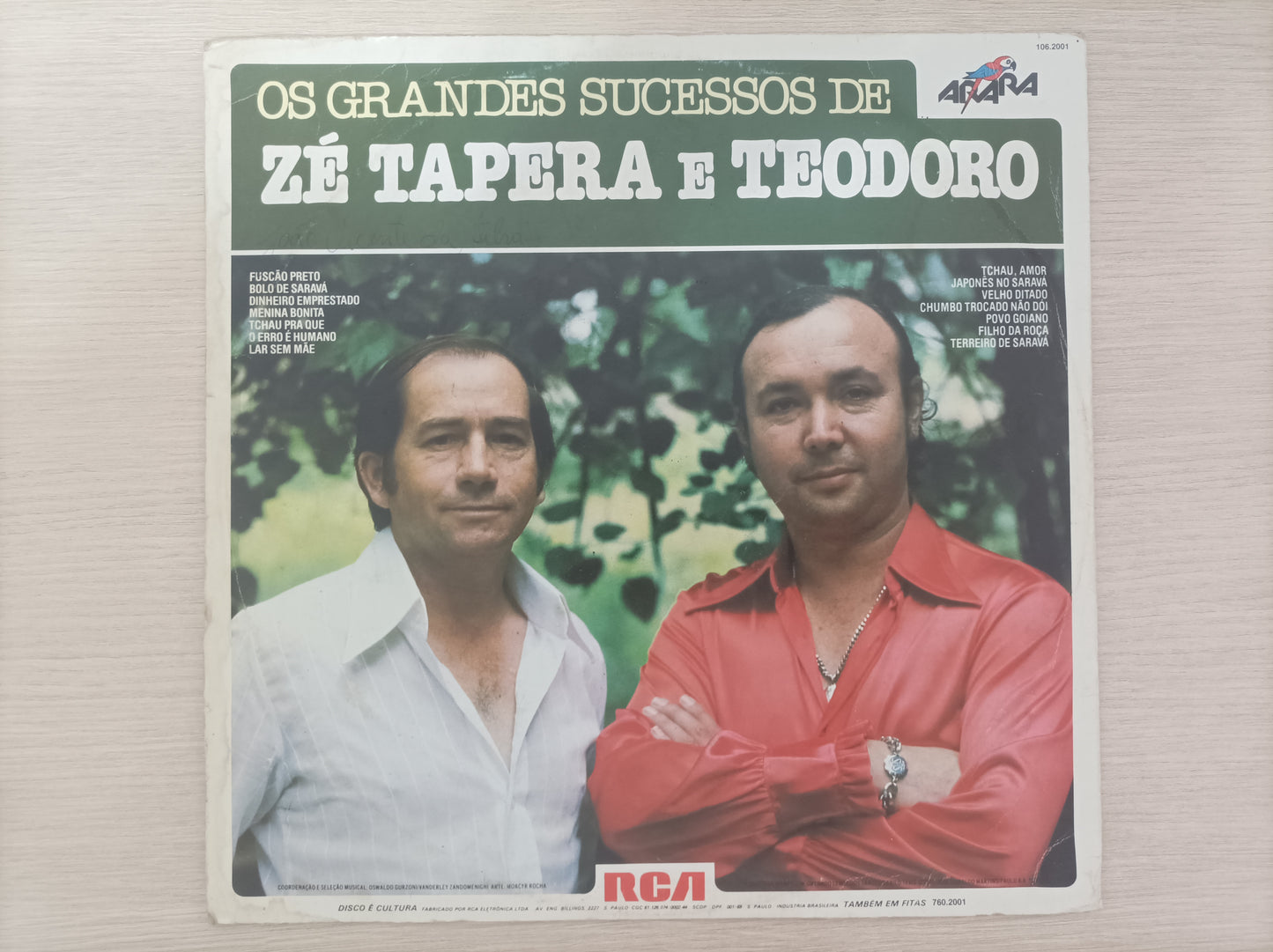 Lp Vinil Zé Tapera e Teodoro Os grandes sucessos de
