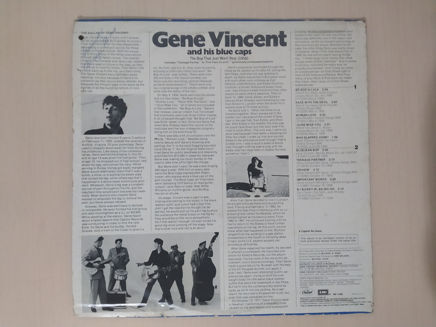 Lp Vinil Gene Vincent The Bop That Just Won't Stop Importado